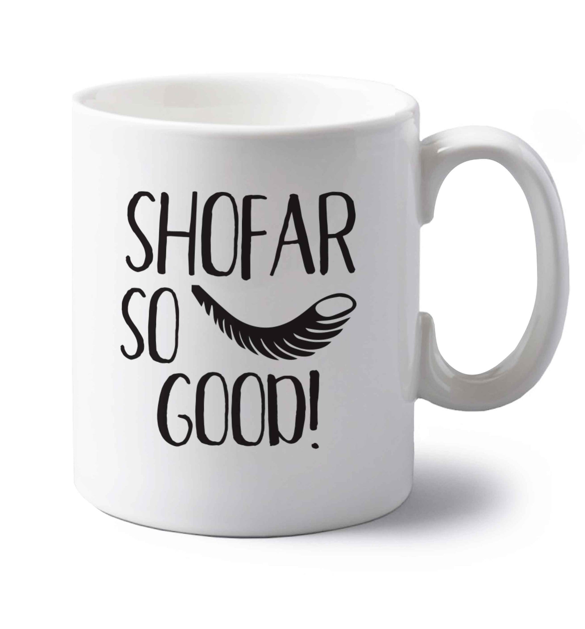Shofar so good! left handed white ceramic mug 