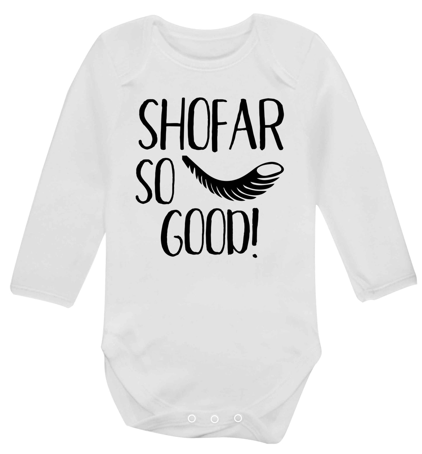 Shofar so good! Baby Vest long sleeved white 6-12 months