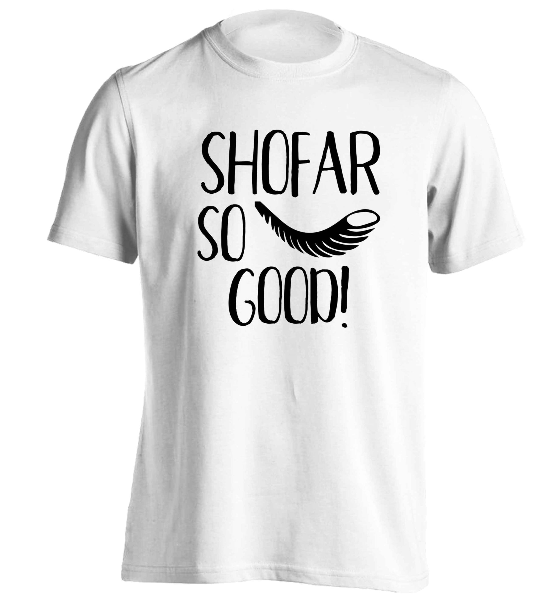 Shofar so good! adults unisex white Tshirt 2XL