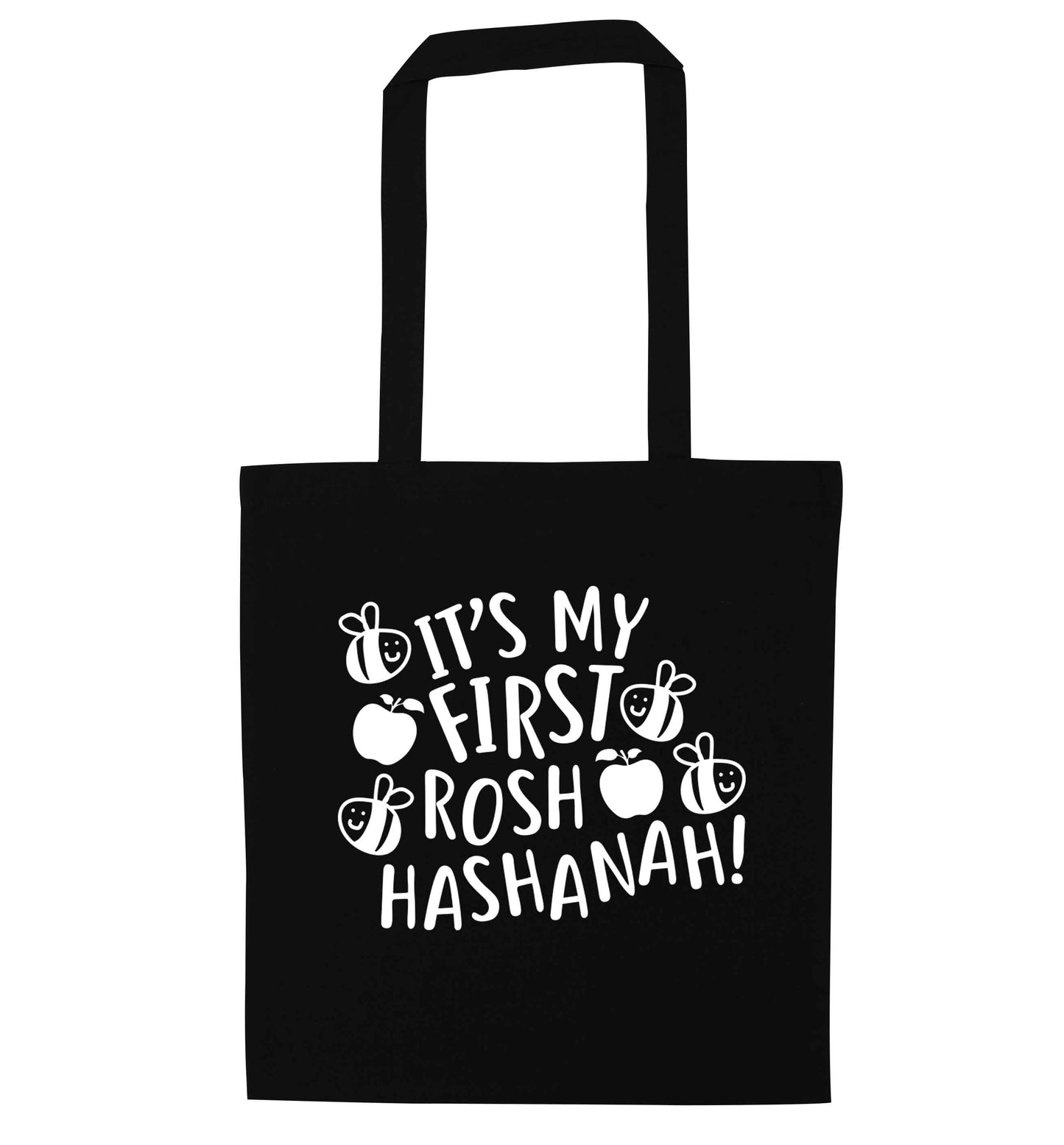 Its my first rosh hashanah black tote bag