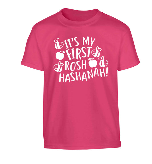 Its my first rosh hashanah Children's pink Tshirt 12-13 Years