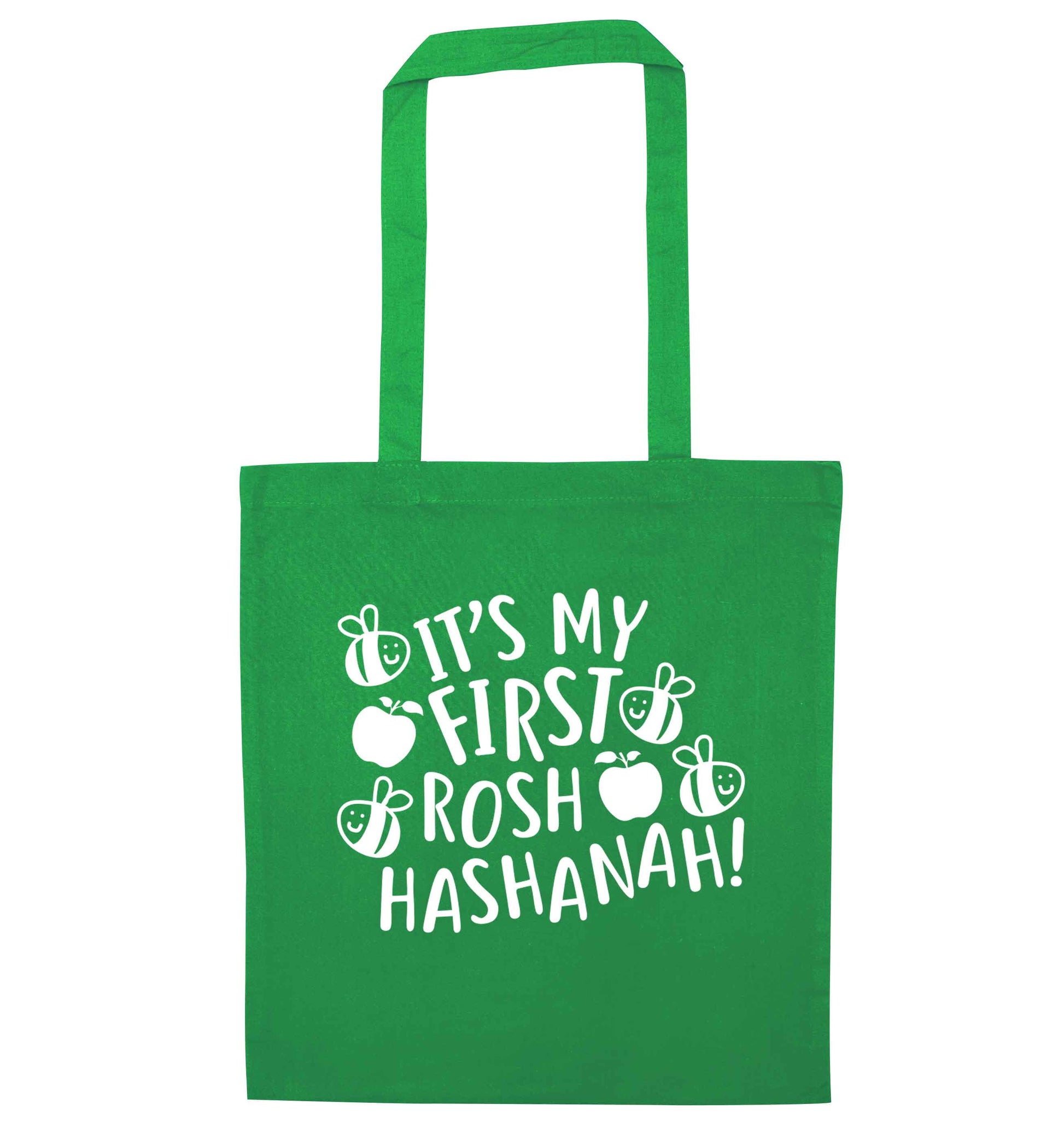 Its my first rosh hashanah green tote bag