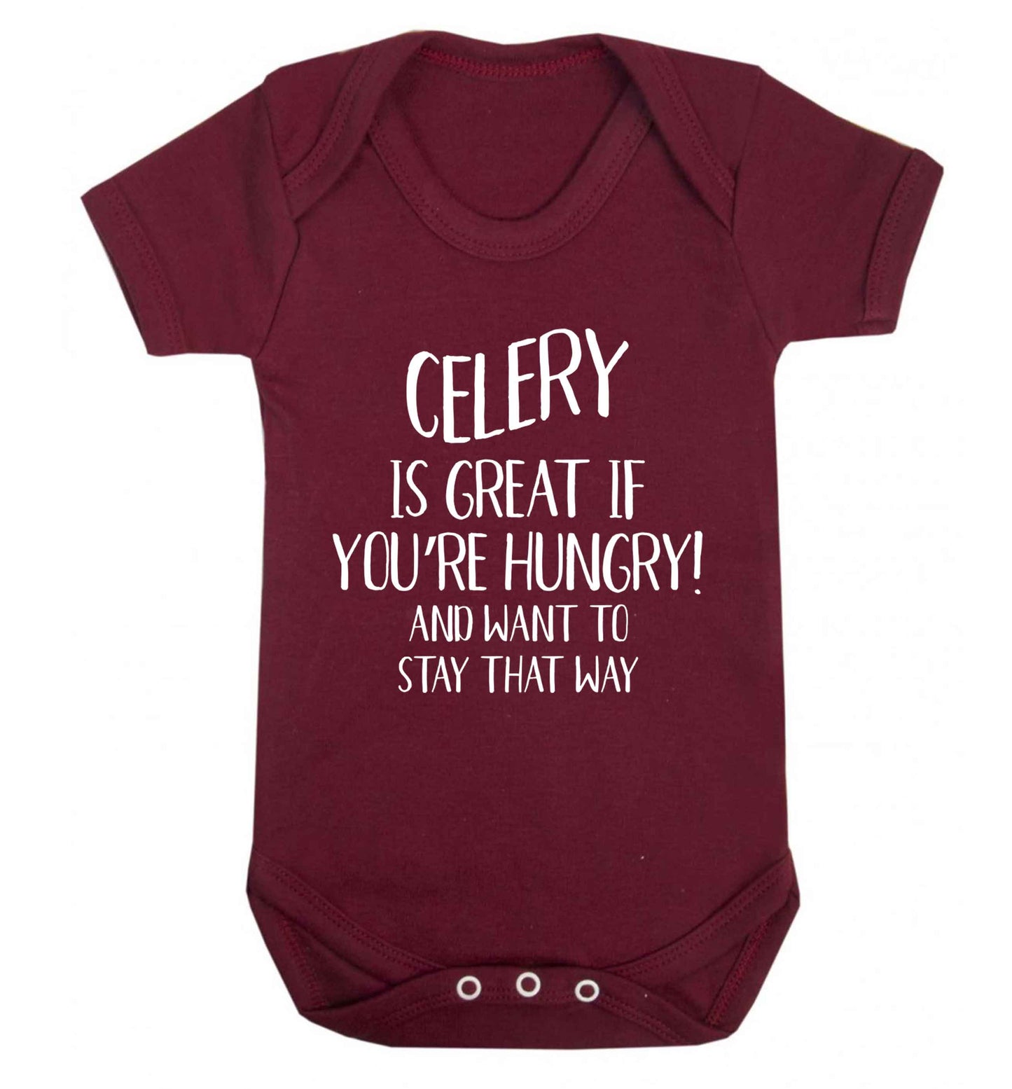 Cellery is great when you're hungry and want to stay that way Baby Vest maroon 18-24 months