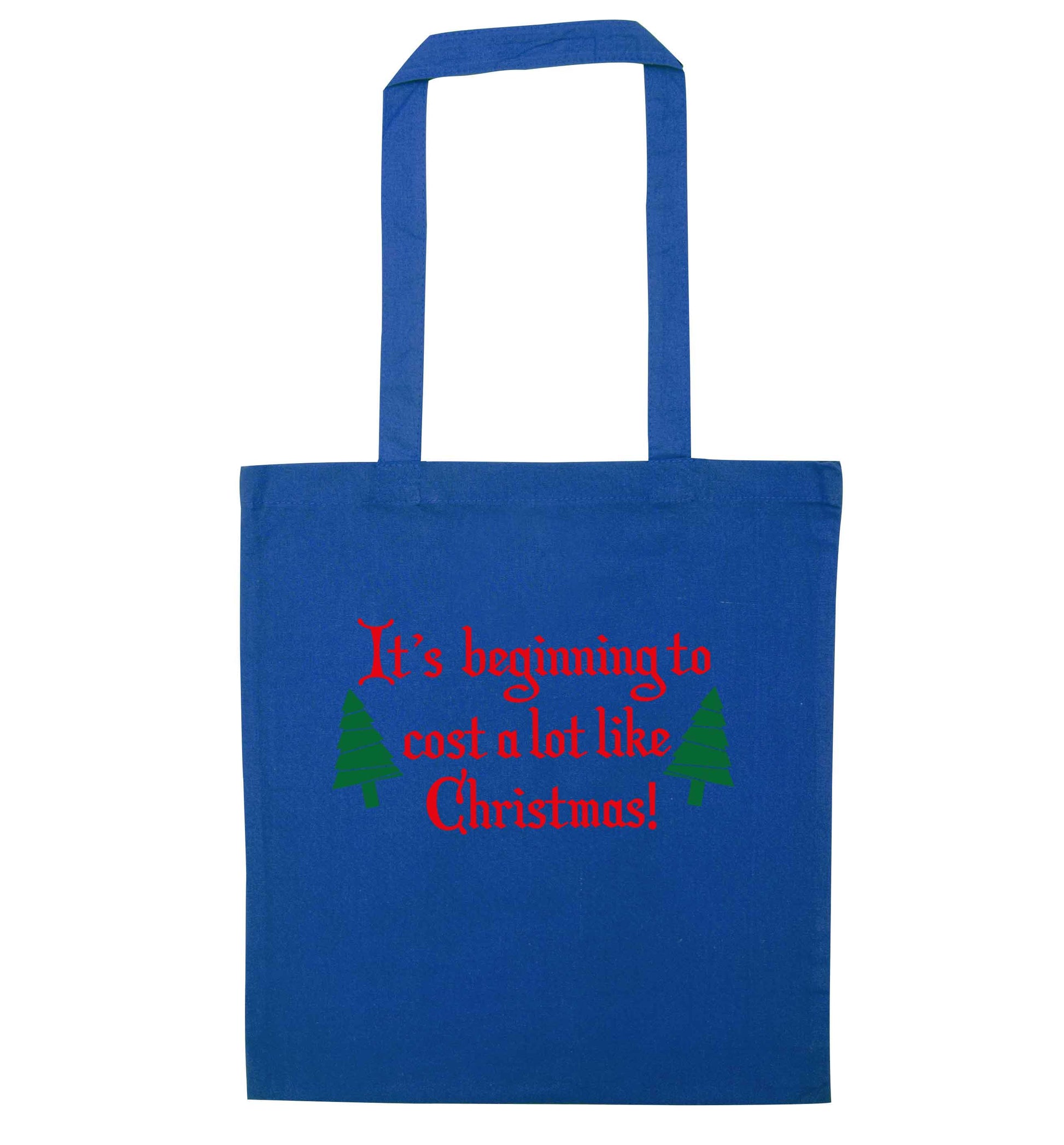 It's beginning to cost a lot like Christmas blue tote bag