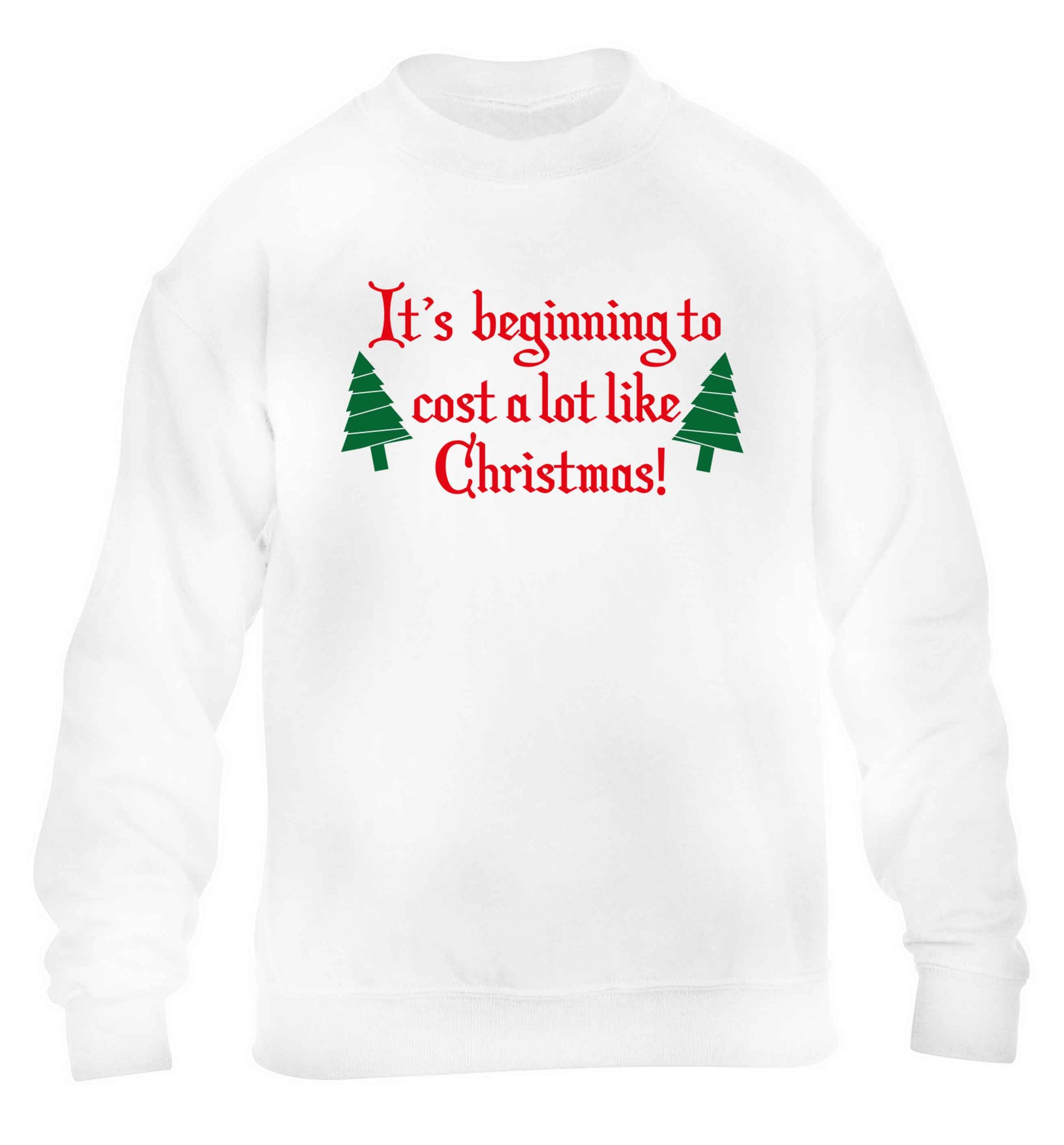 It's beginning to cost a lot like Christmas children's white sweater 12-13 Years