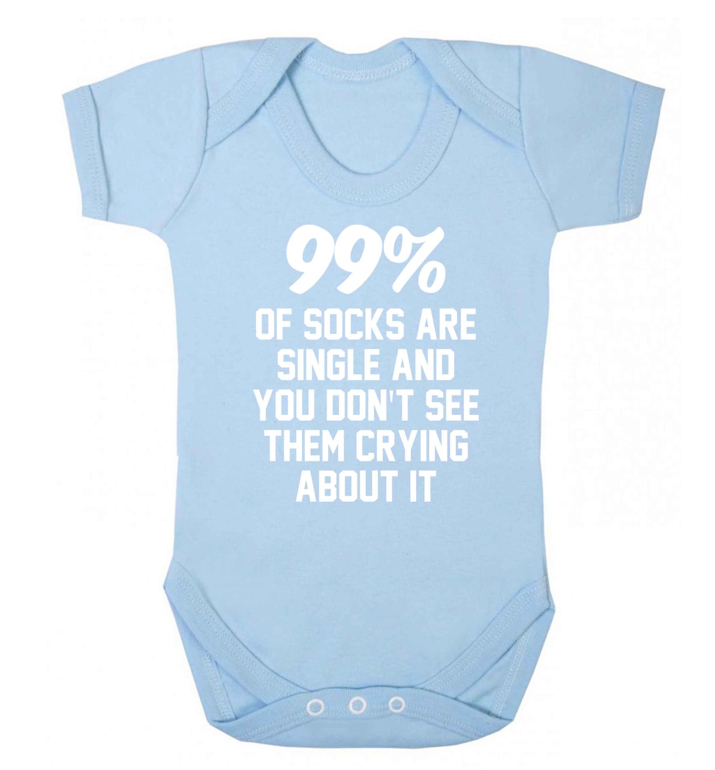 99% of socks are single and you don't see them crying about it Baby Vest pale blue 18-24 months