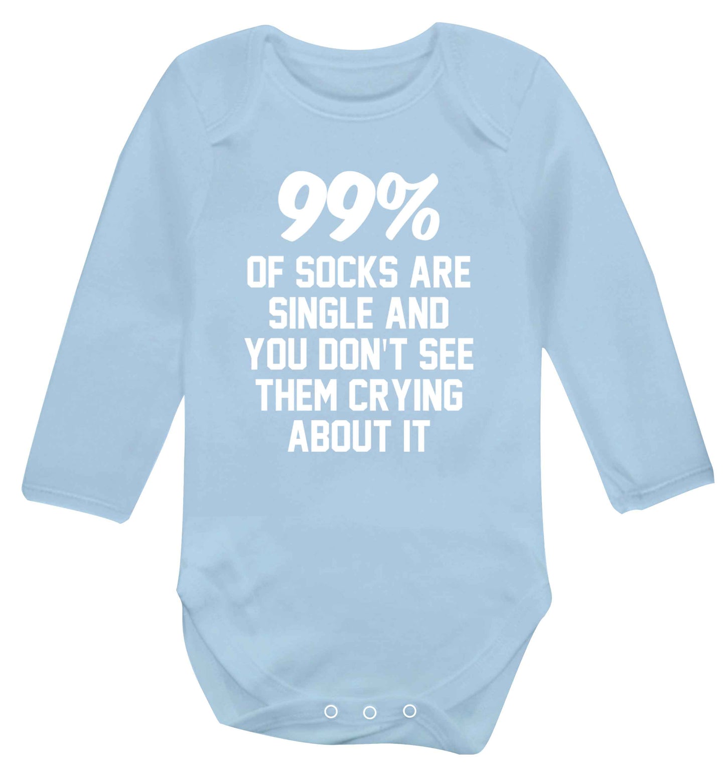 99% of socks are single and you don't see them crying about it Baby Vest long sleeved pale blue 6-12 months