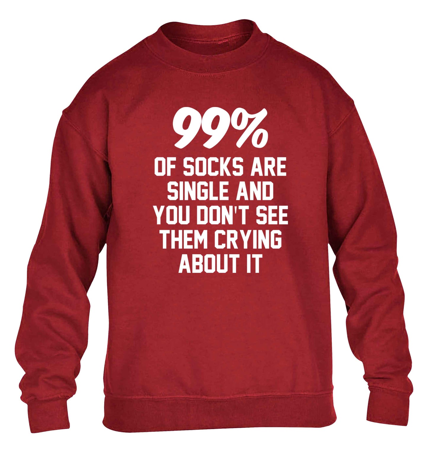 99% of socks are single and you don't see them crying about it children's grey sweater 12-13 Years