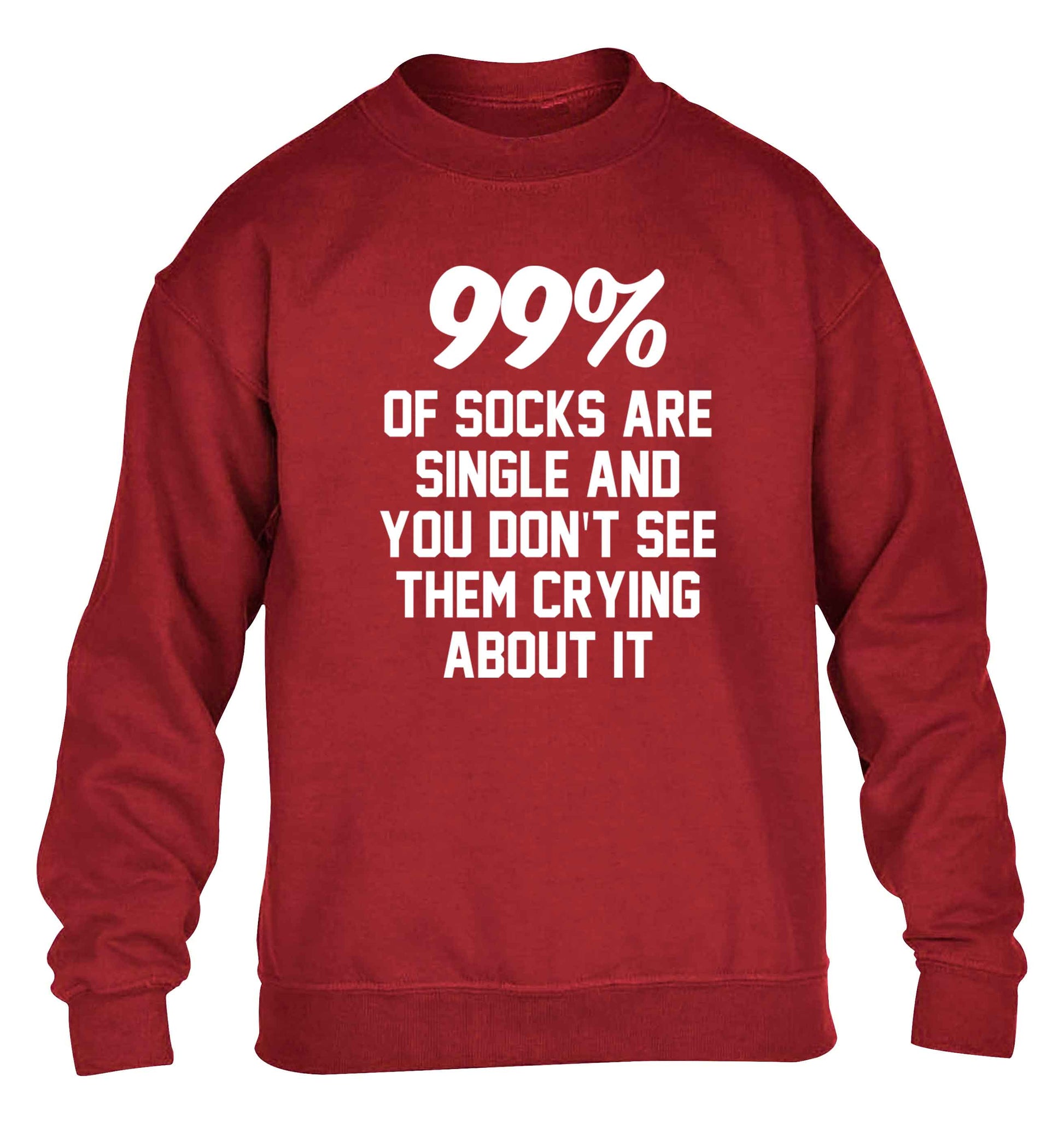 99% of socks are single and you don't see them crying about it children's grey sweater 12-13 Years