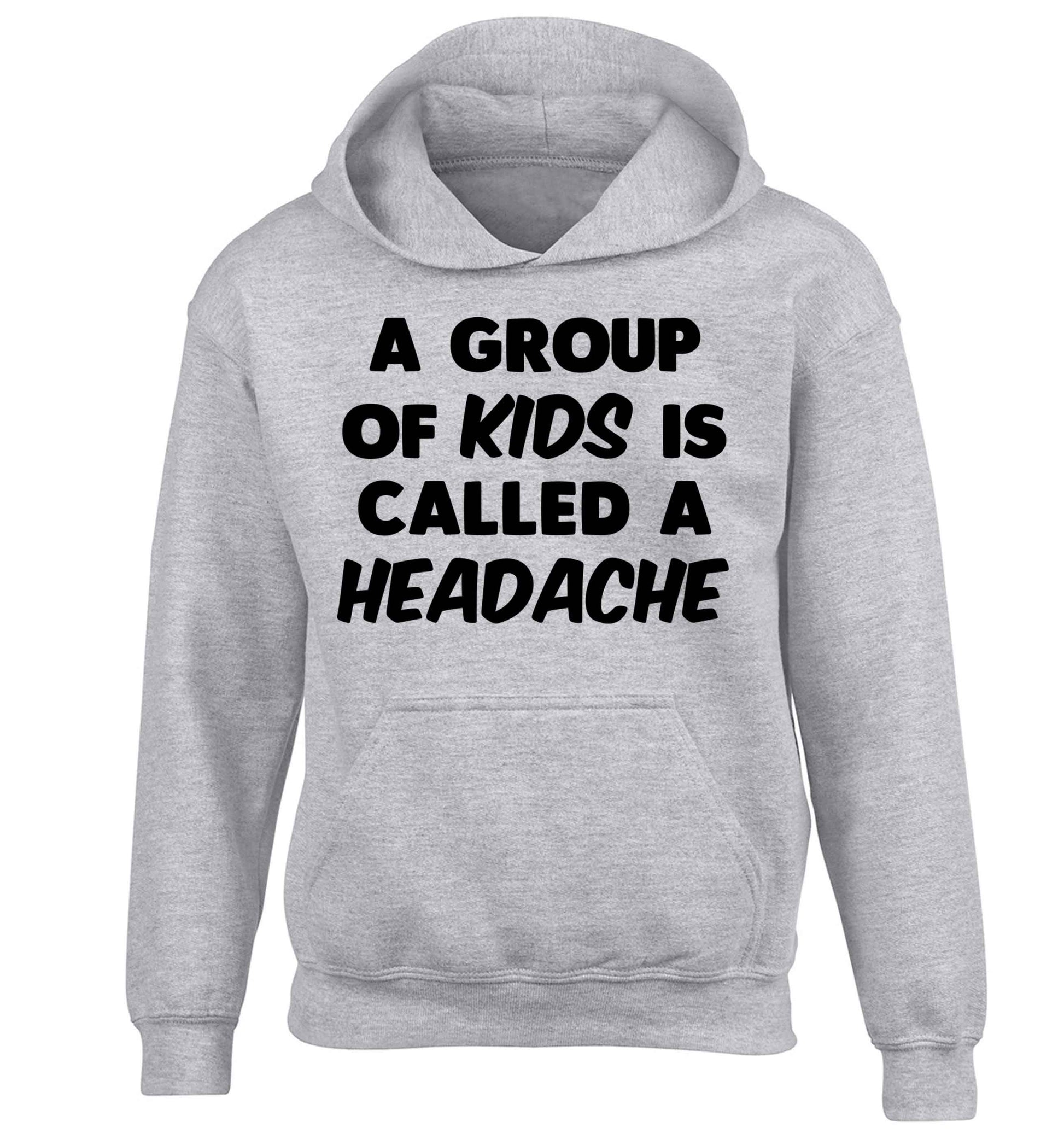 A group of kids is called a headache children's grey hoodie 12-13 Years