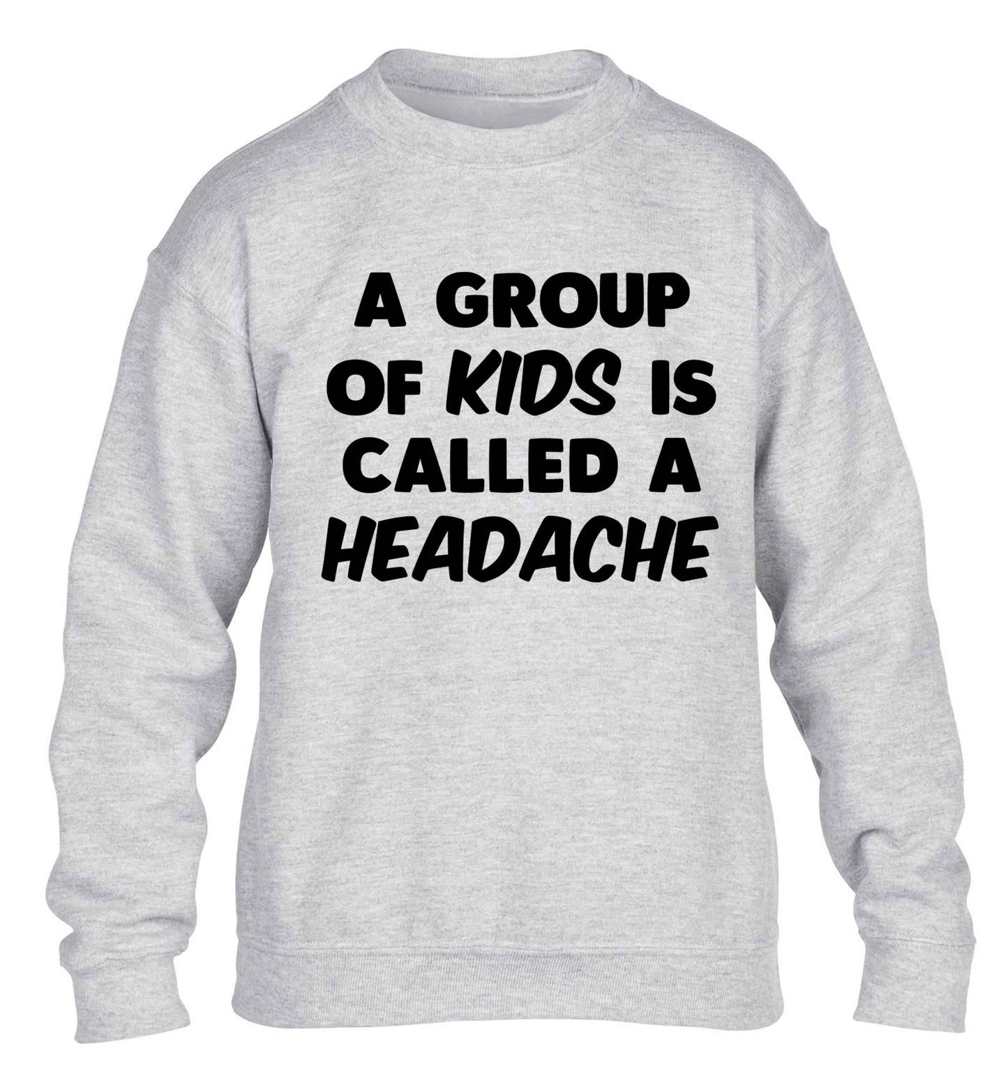 A group of kids is called a headache children's grey sweater 12-13 Years