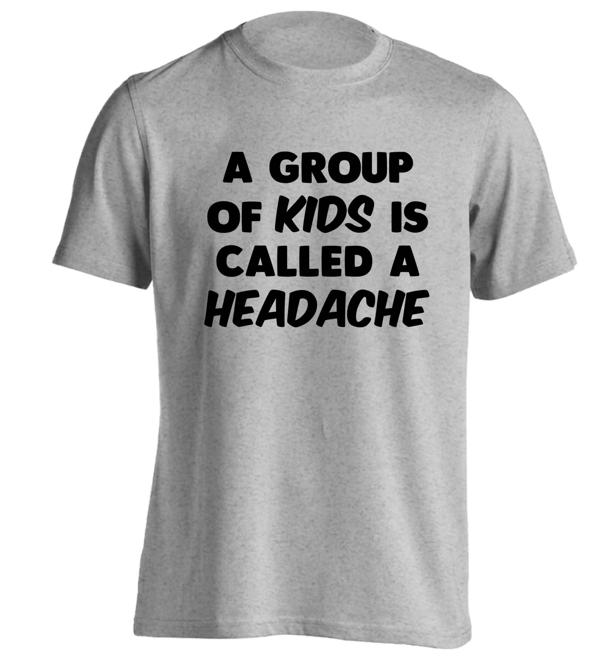 A group of kids is called a headache adults unisex grey Tshirt 2XL