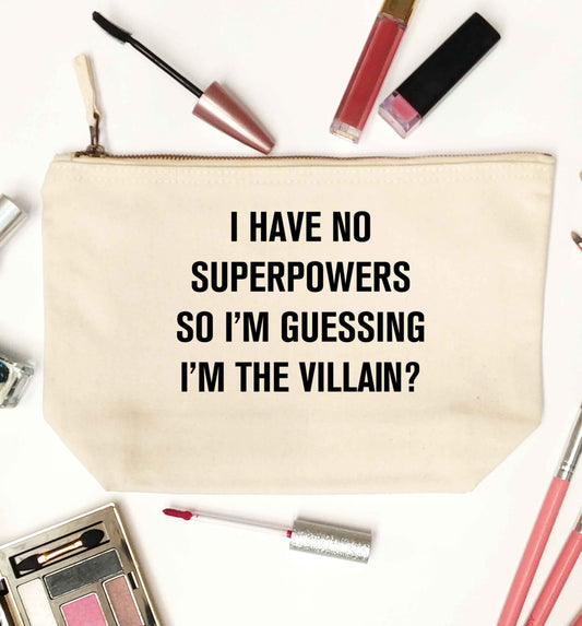 I have no superpowers so I'm guessing I'm the villain? natural makeup bag