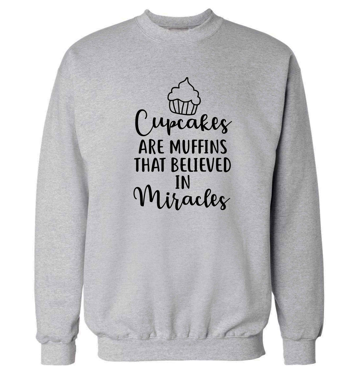 Cupcakes muffins that believed in miracles Adult's unisex grey Sweater 2XL