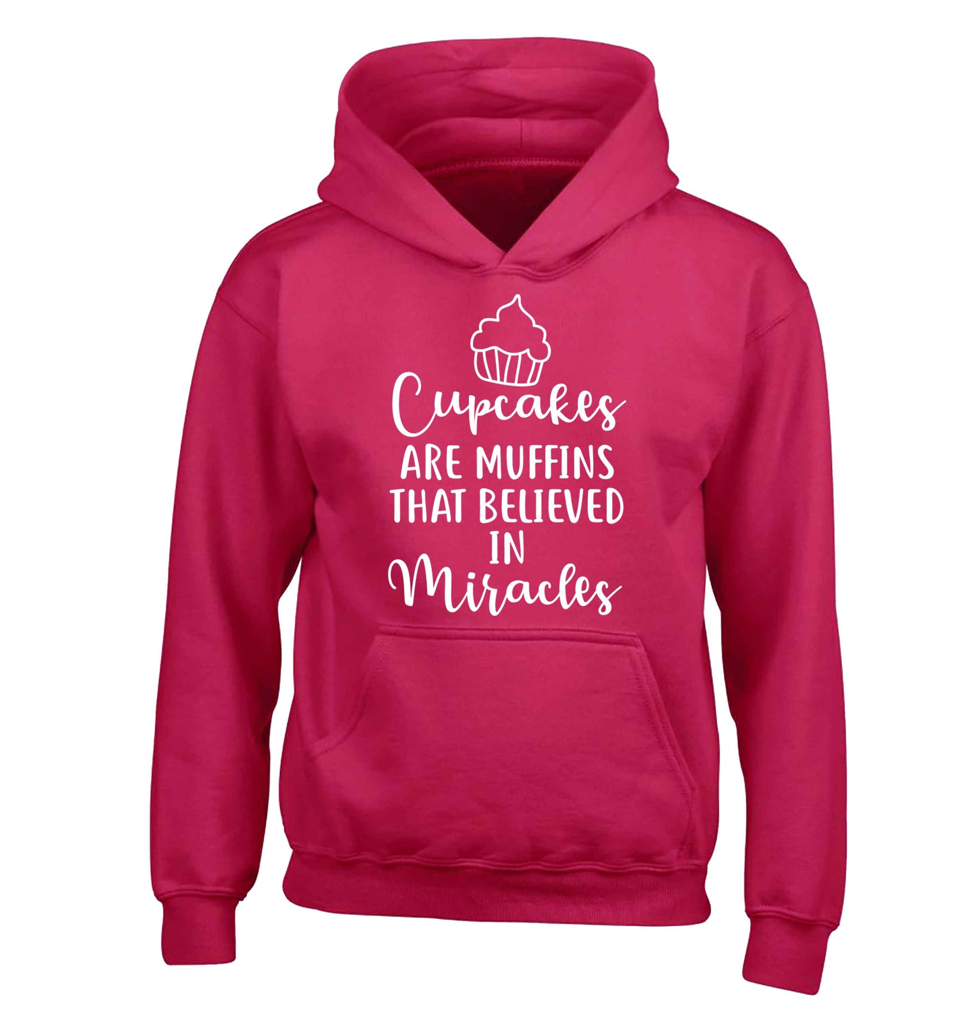 Cupcakes muffins that believed in miracles children's pink hoodie 12-13 Years