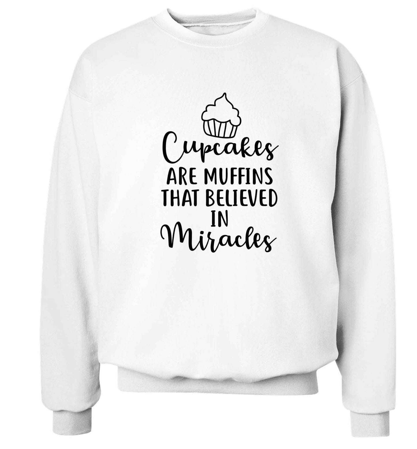 Cupcakes muffins that believed in miracles Adult's unisex white Sweater 2XL