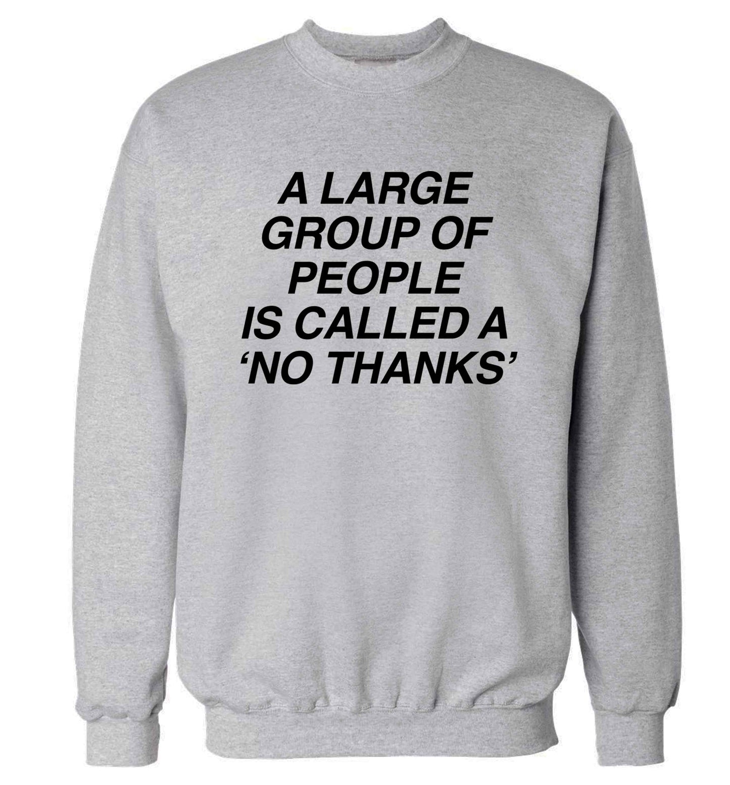 A group of people is called a 'no thanks' Adult's unisex grey Sweater 2XL