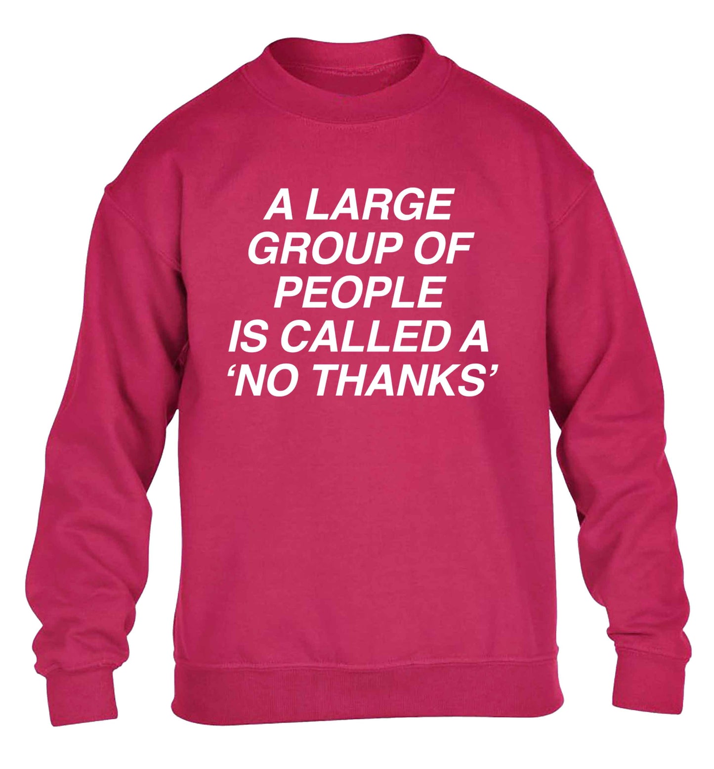 A group of people is called a 'no thanks' children's pink sweater 12-13 Years