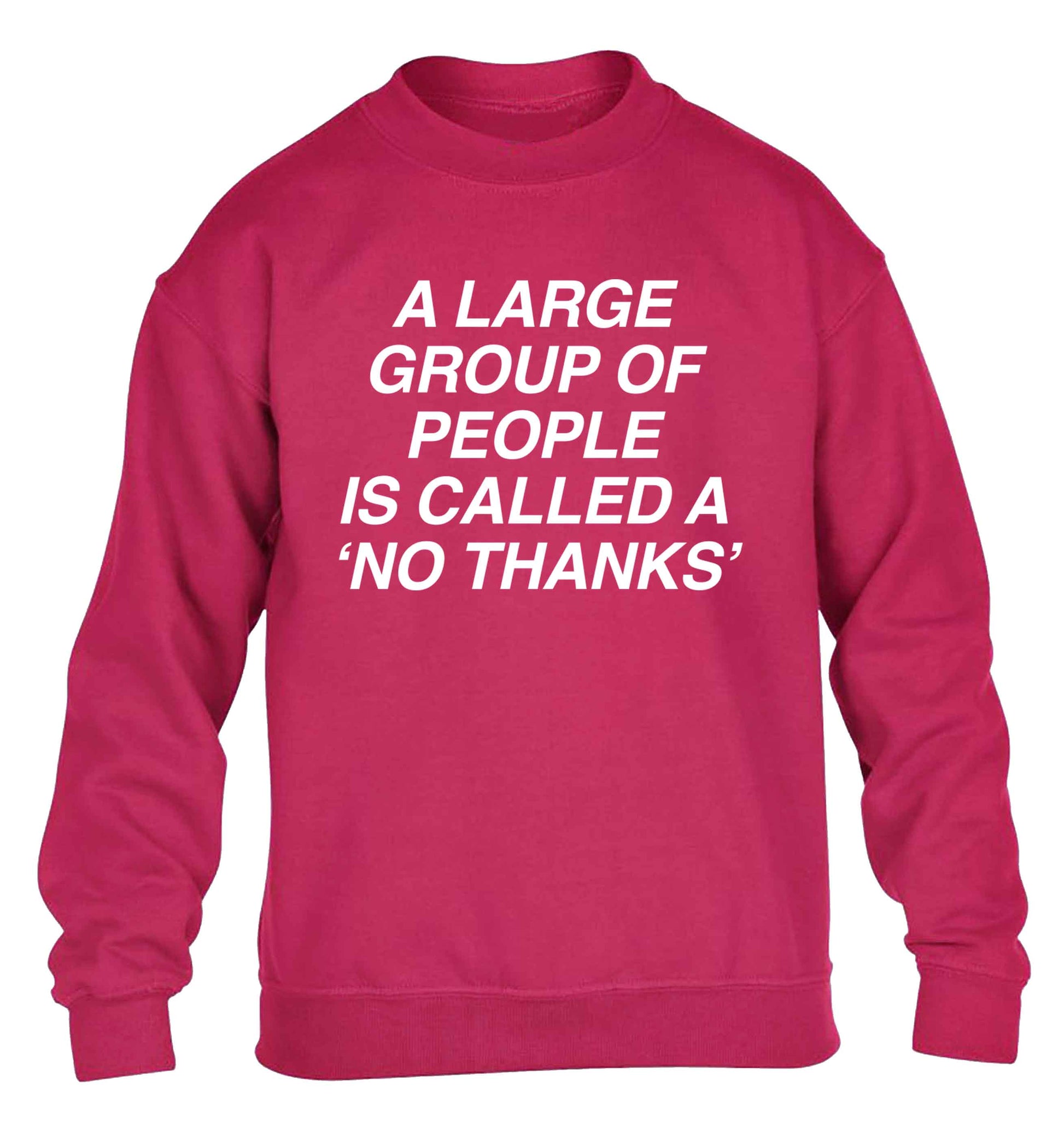 A group of people is called a 'no thanks' children's pink sweater 12-13 Years
