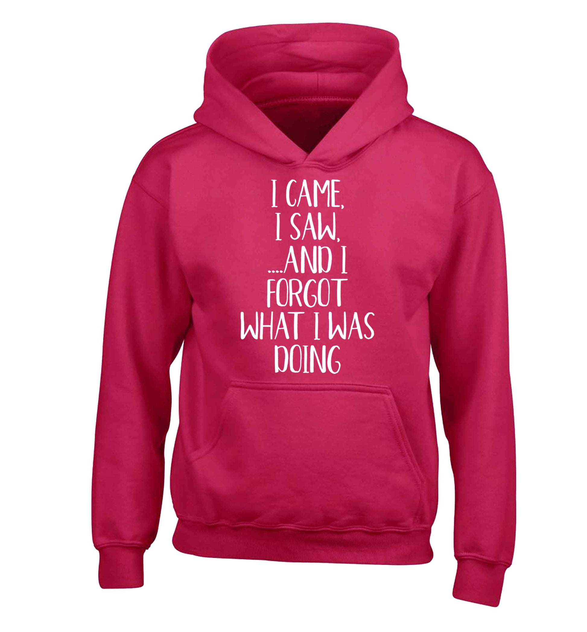 I came, I saw and I forgot what I was doing children's pink hoodie 12-13 Years