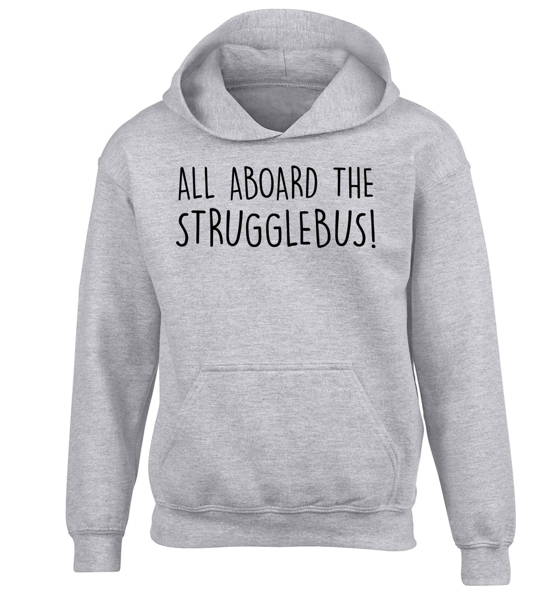 All aboard the strugglebus children's grey hoodie 12-13 Years
