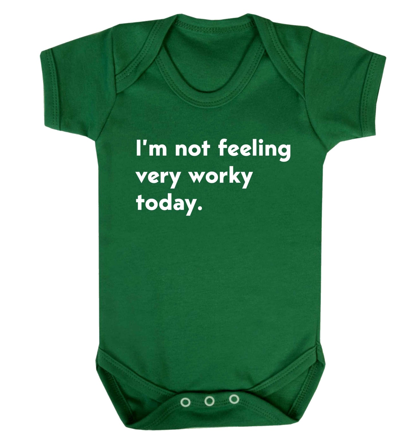 I'm not feeling very worky today Baby Vest green 18-24 months