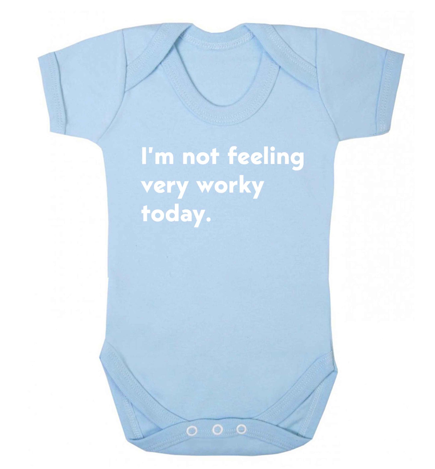 I'm not feeling very worky today Baby Vest pale blue 18-24 months