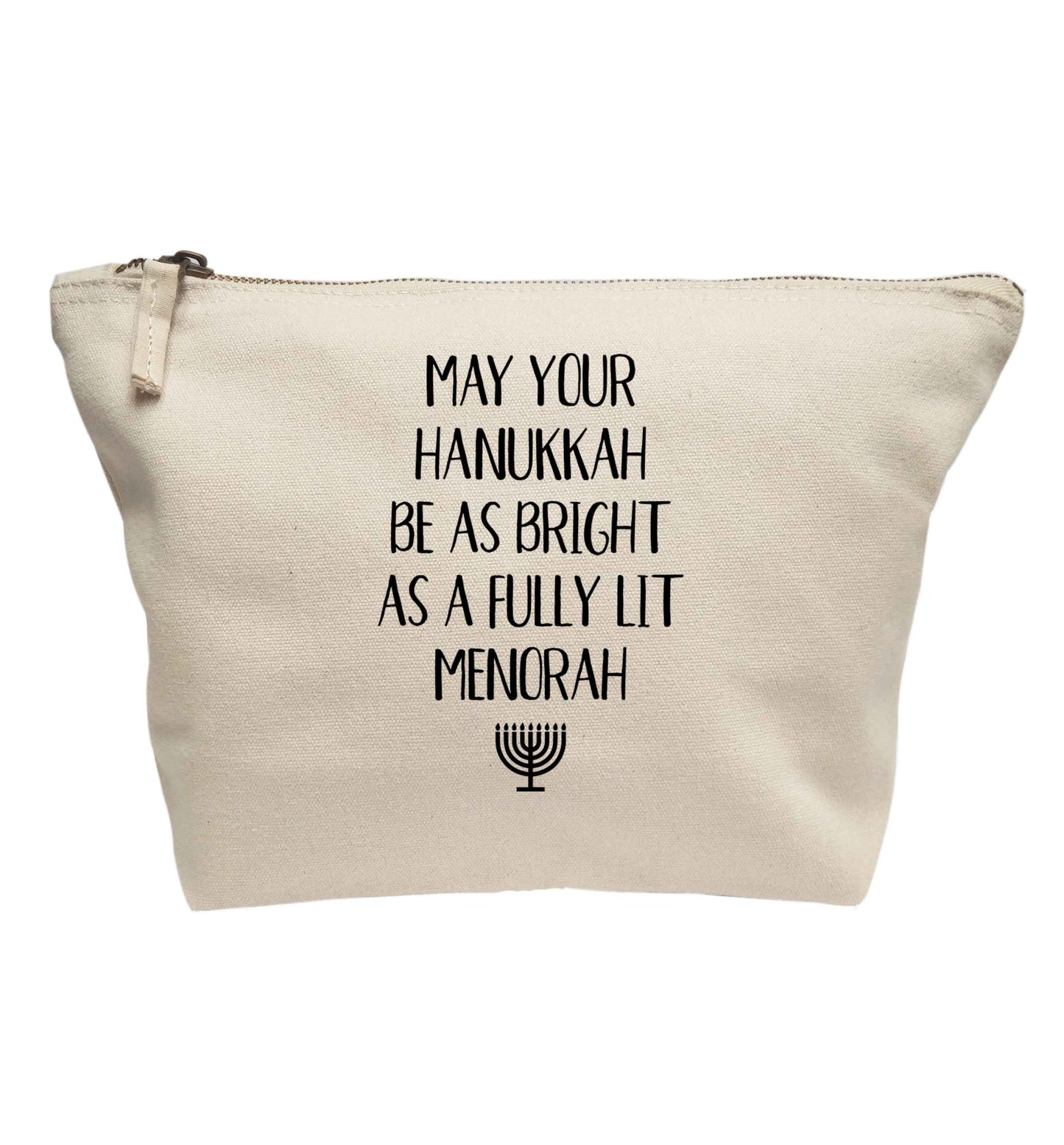 May your hanukkah be as bright as a fully lit menorah | makeup / wash bag