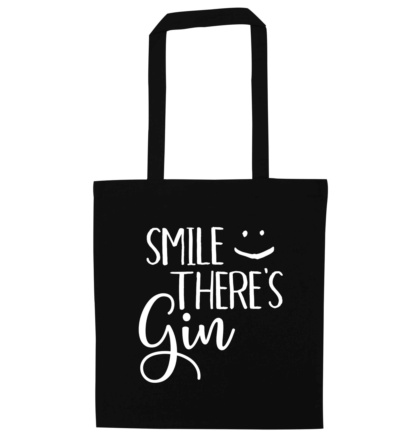 Smile there's gin black tote bag