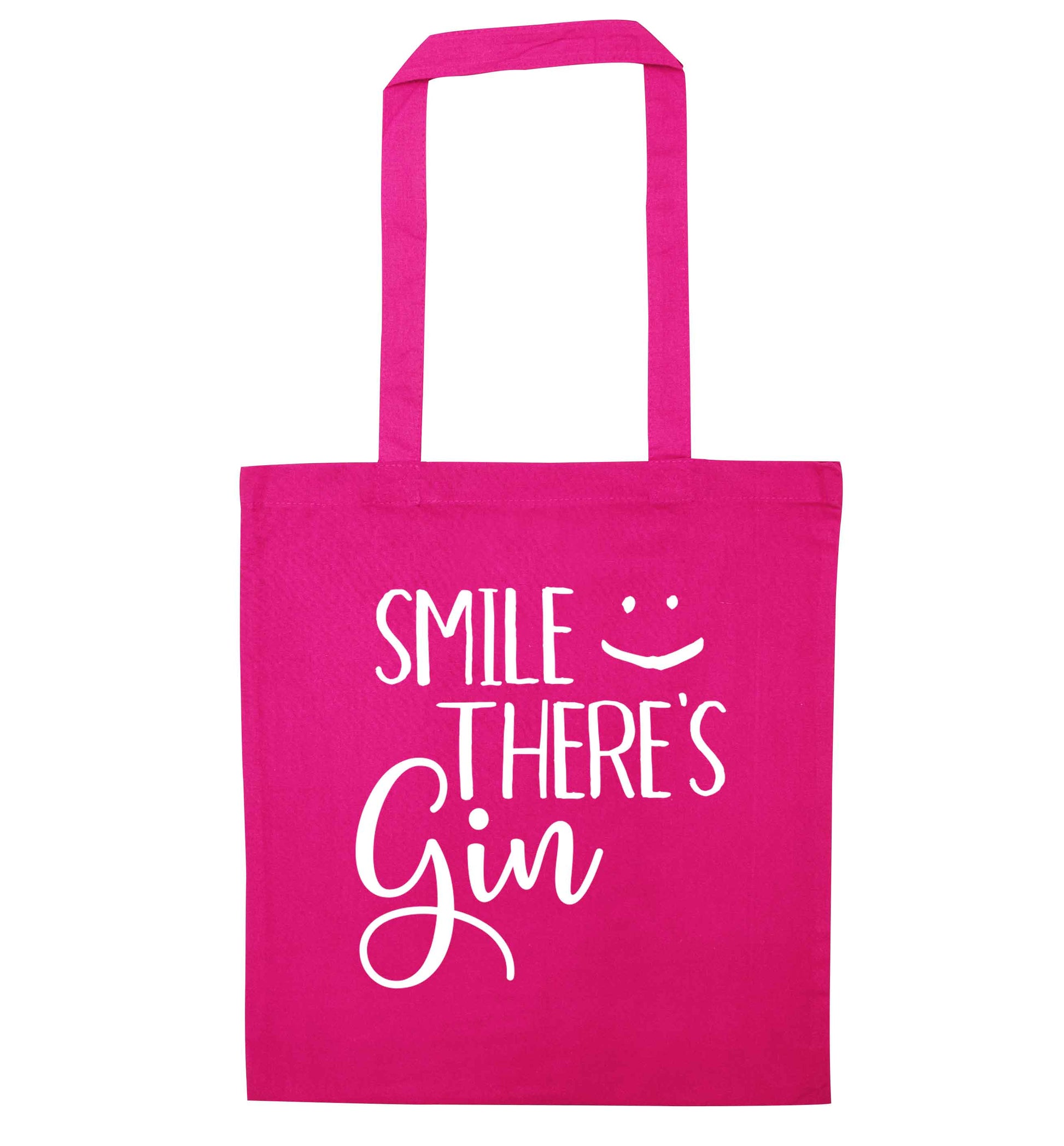 Smile there's gin pink tote bag