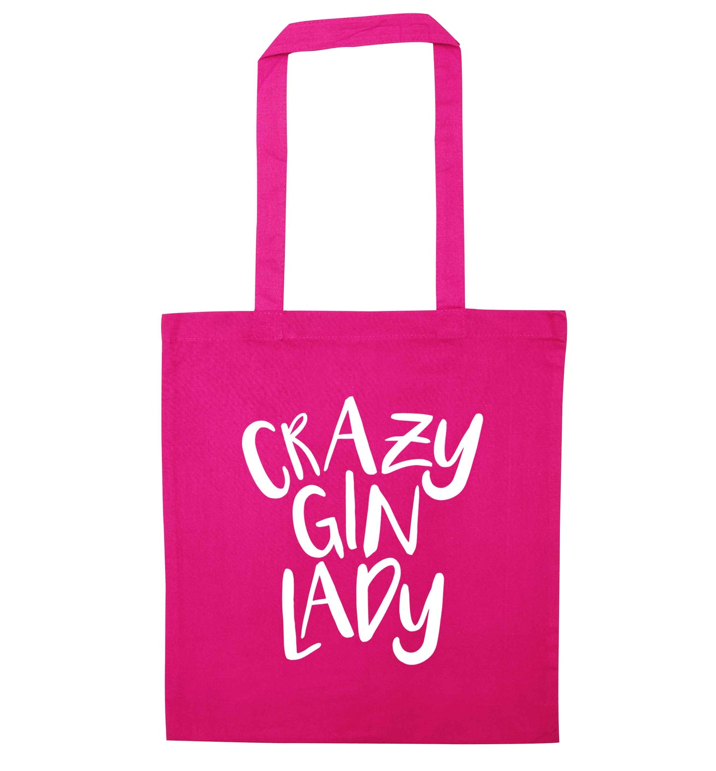 Crazy gin lady pink tote bag