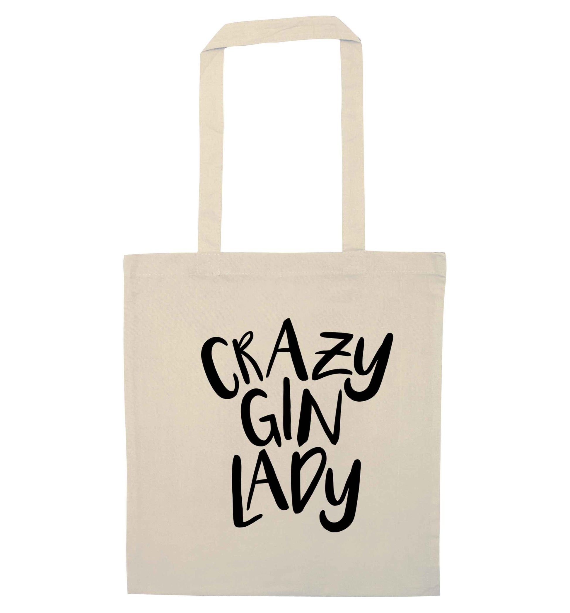 Crazy gin lady natural tote bag