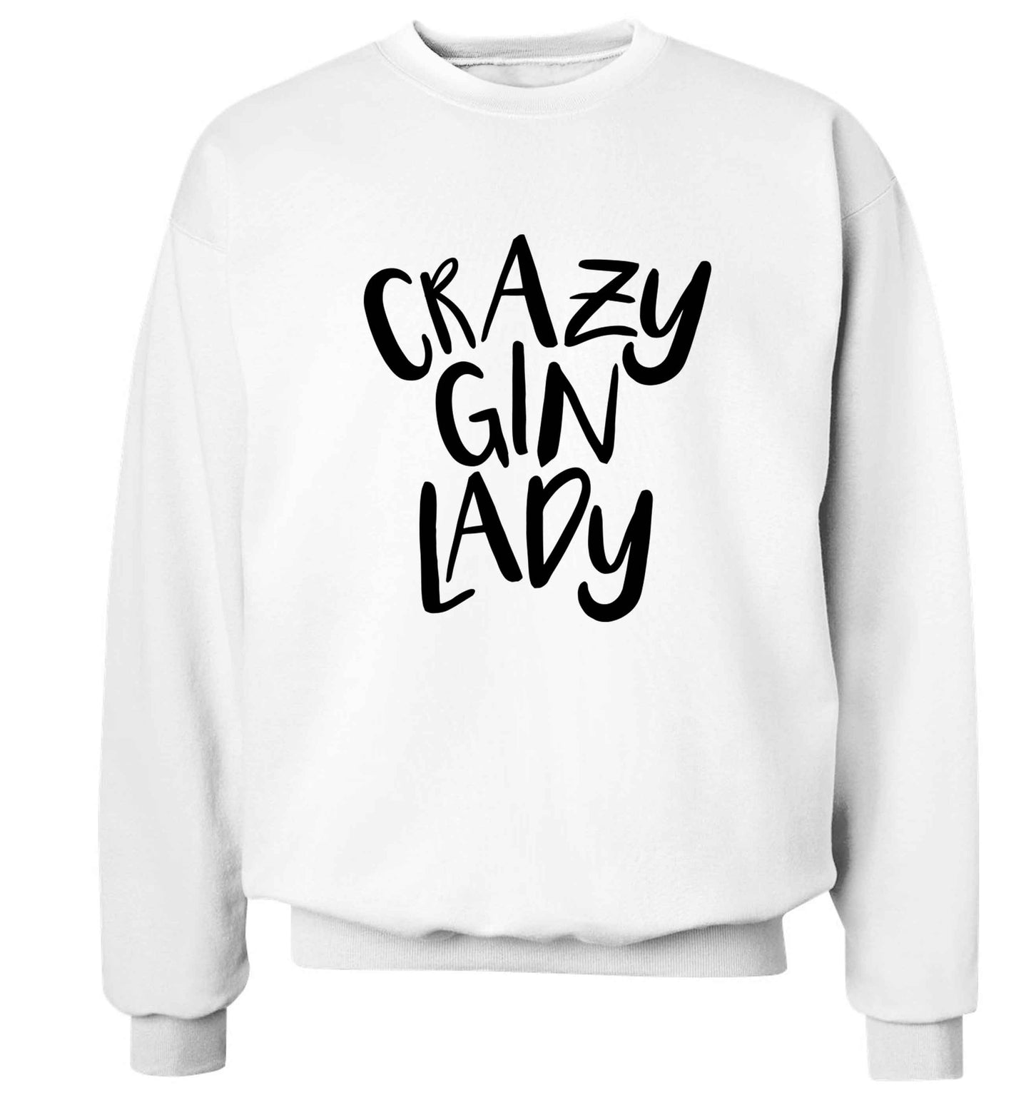 Crazy gin lady Adult's unisex white Sweater 2XL