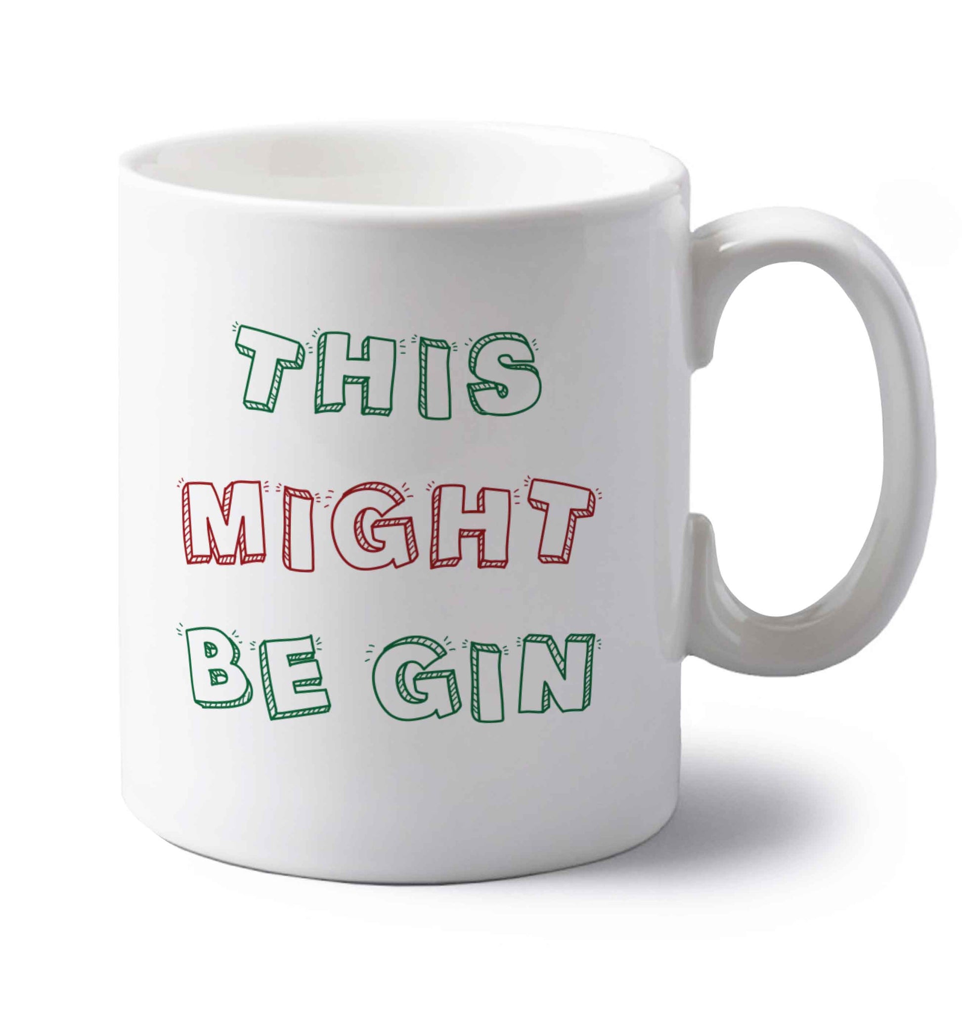 This might be gin left handed white ceramic mug 