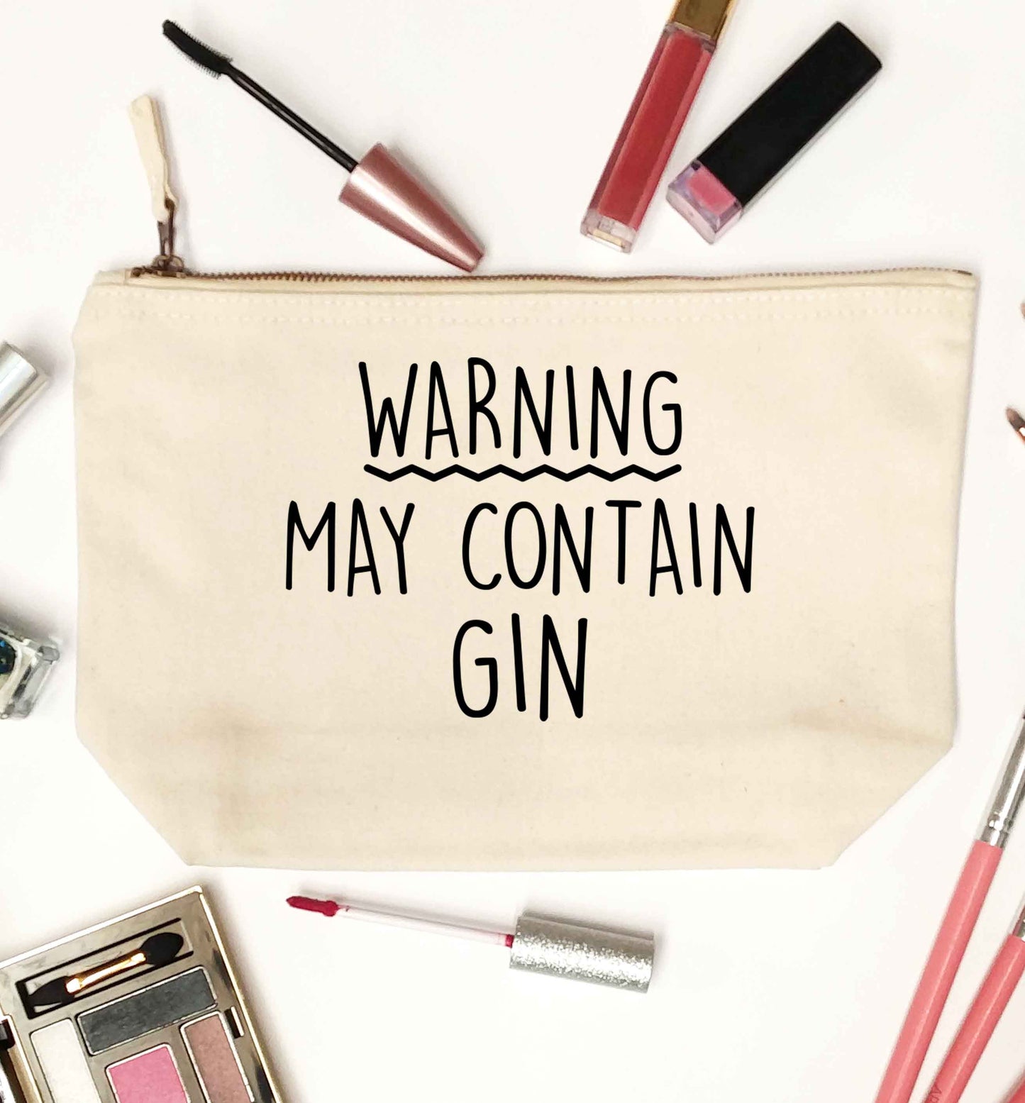 Warning may contain gin natural makeup bag