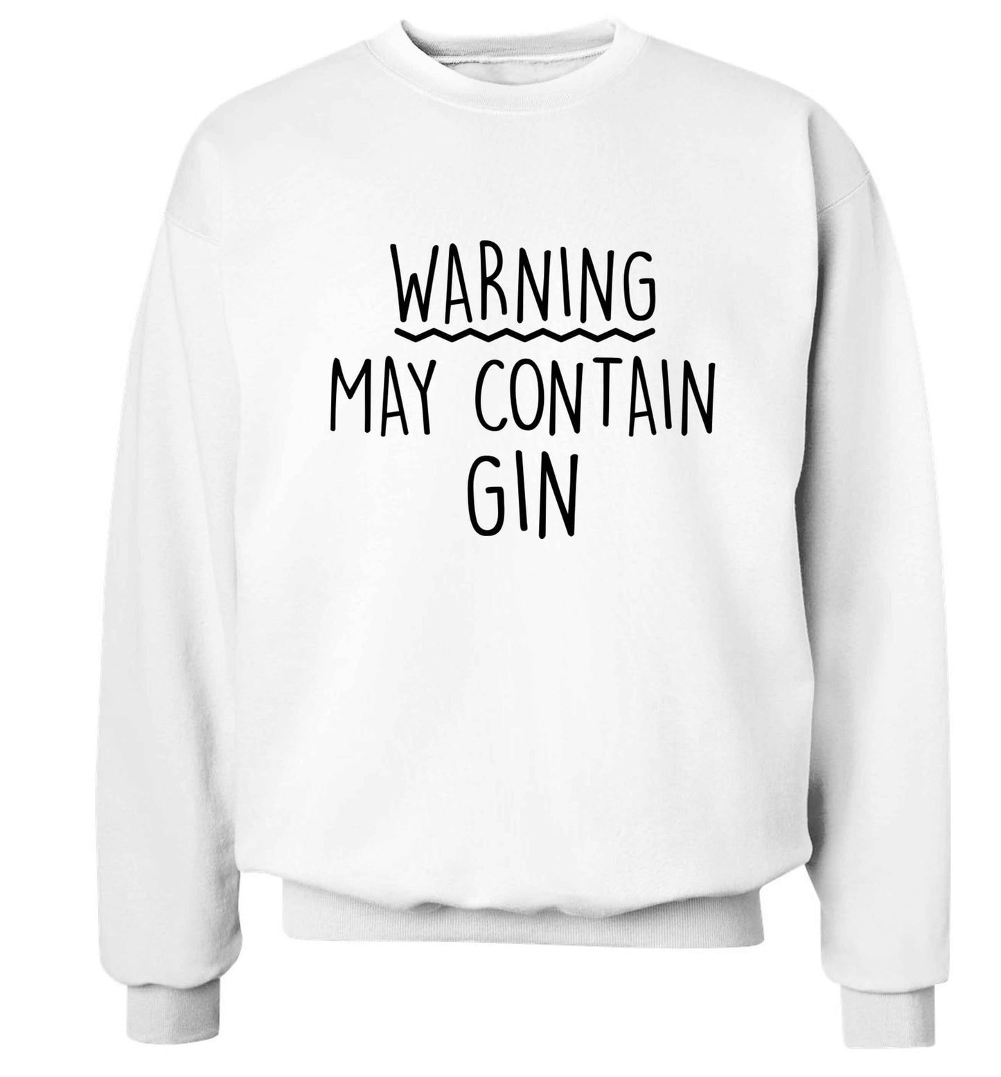 Warning may contain gin Adult's unisex white Sweater 2XL