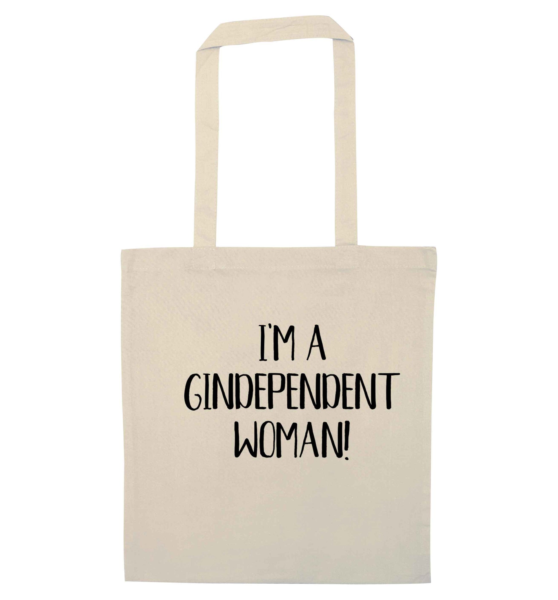 I'm a gindependent woman natural tote bag