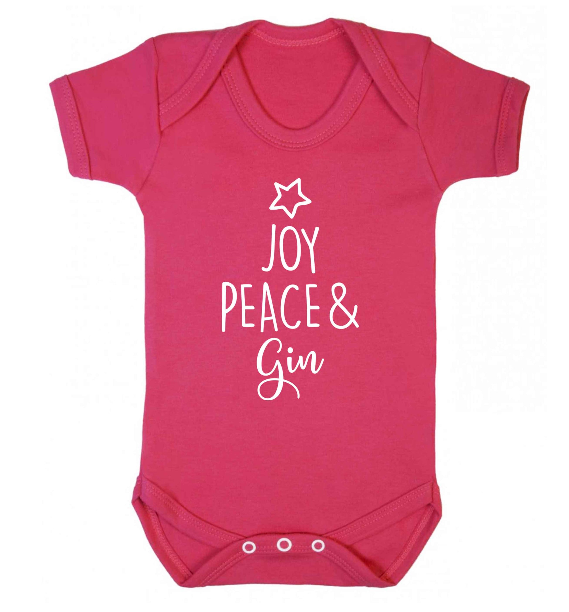Joy peace and gin Baby Vest dark pink 18-24 months