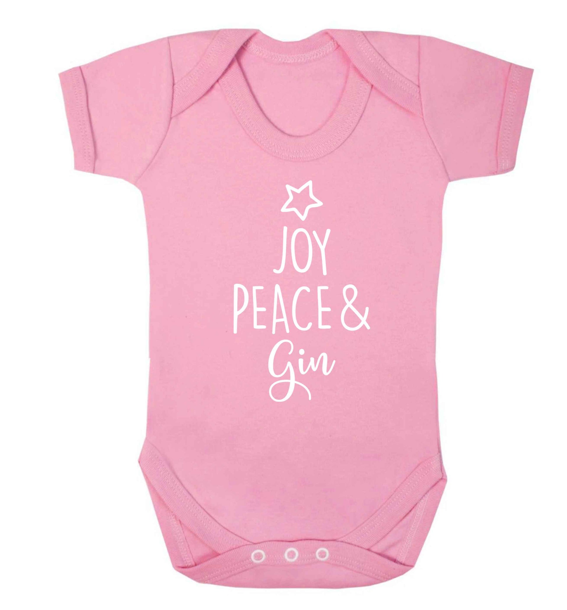 Joy peace and gin Baby Vest pale pink 18-24 months