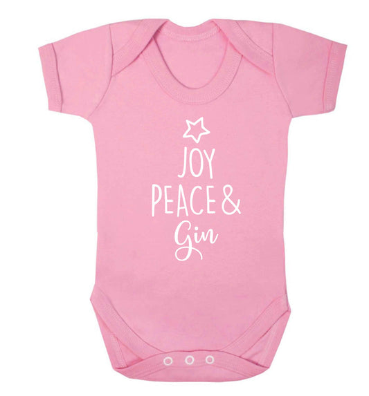 Joy peace and gin Baby Vest pale pink 18-24 months