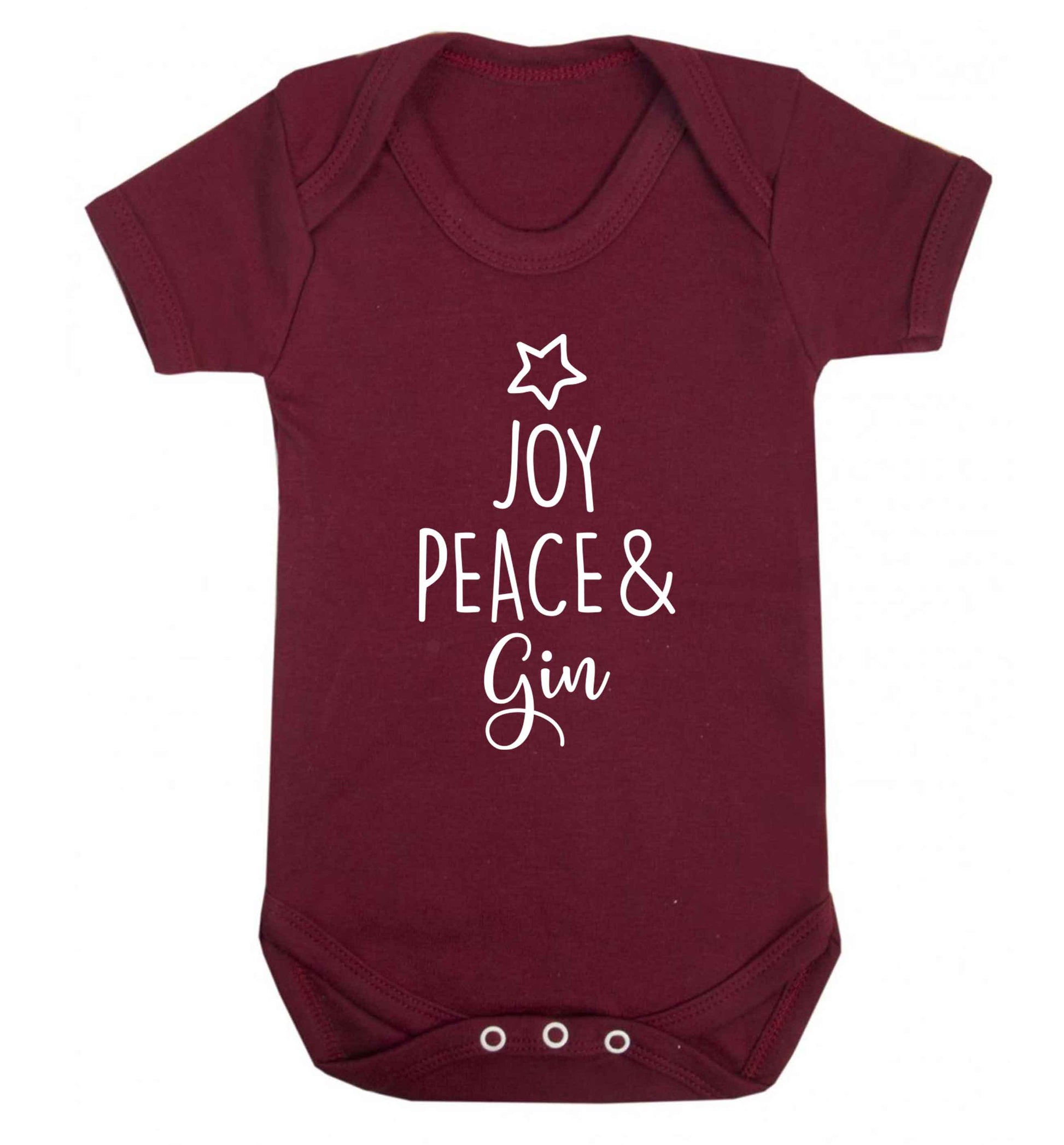 Joy peace and gin Baby Vest maroon 18-24 months