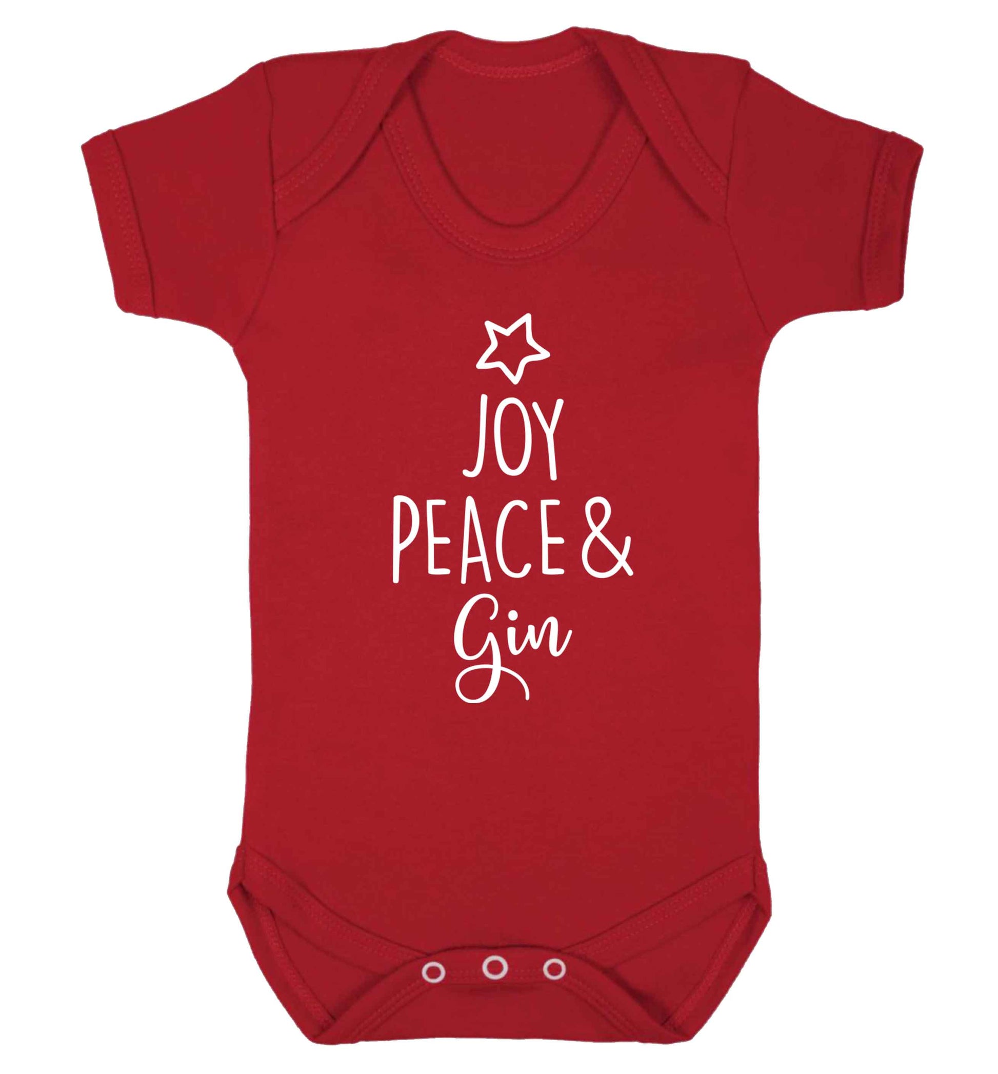 Joy peace and gin Baby Vest red 18-24 months