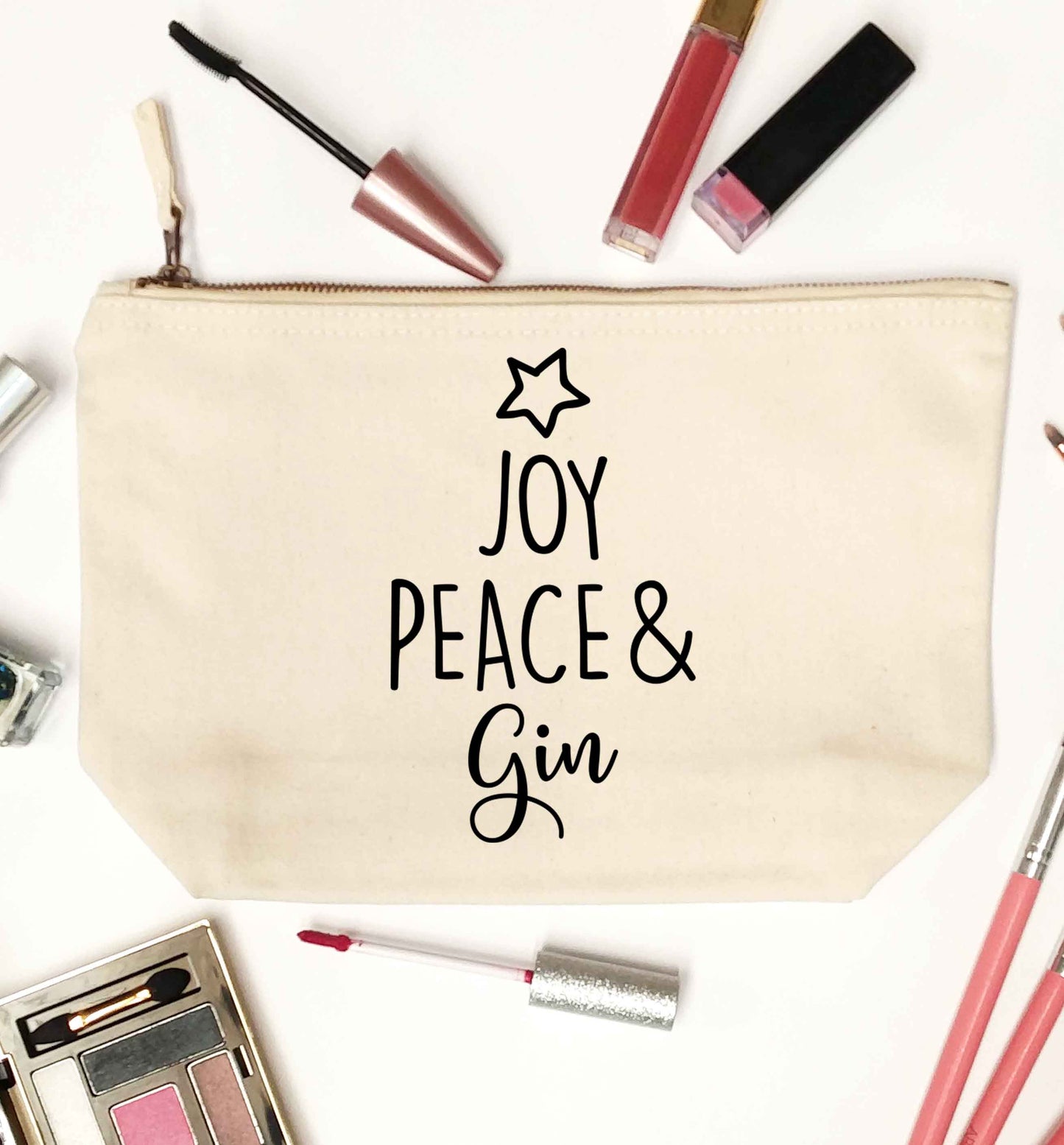 Joy peace and gin natural makeup bag