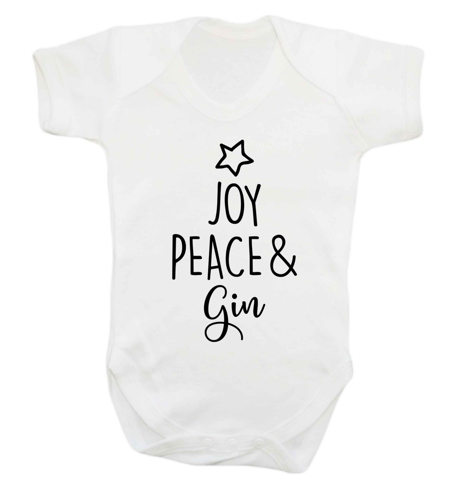 Joy peace and gin Baby Vest white 18-24 months
