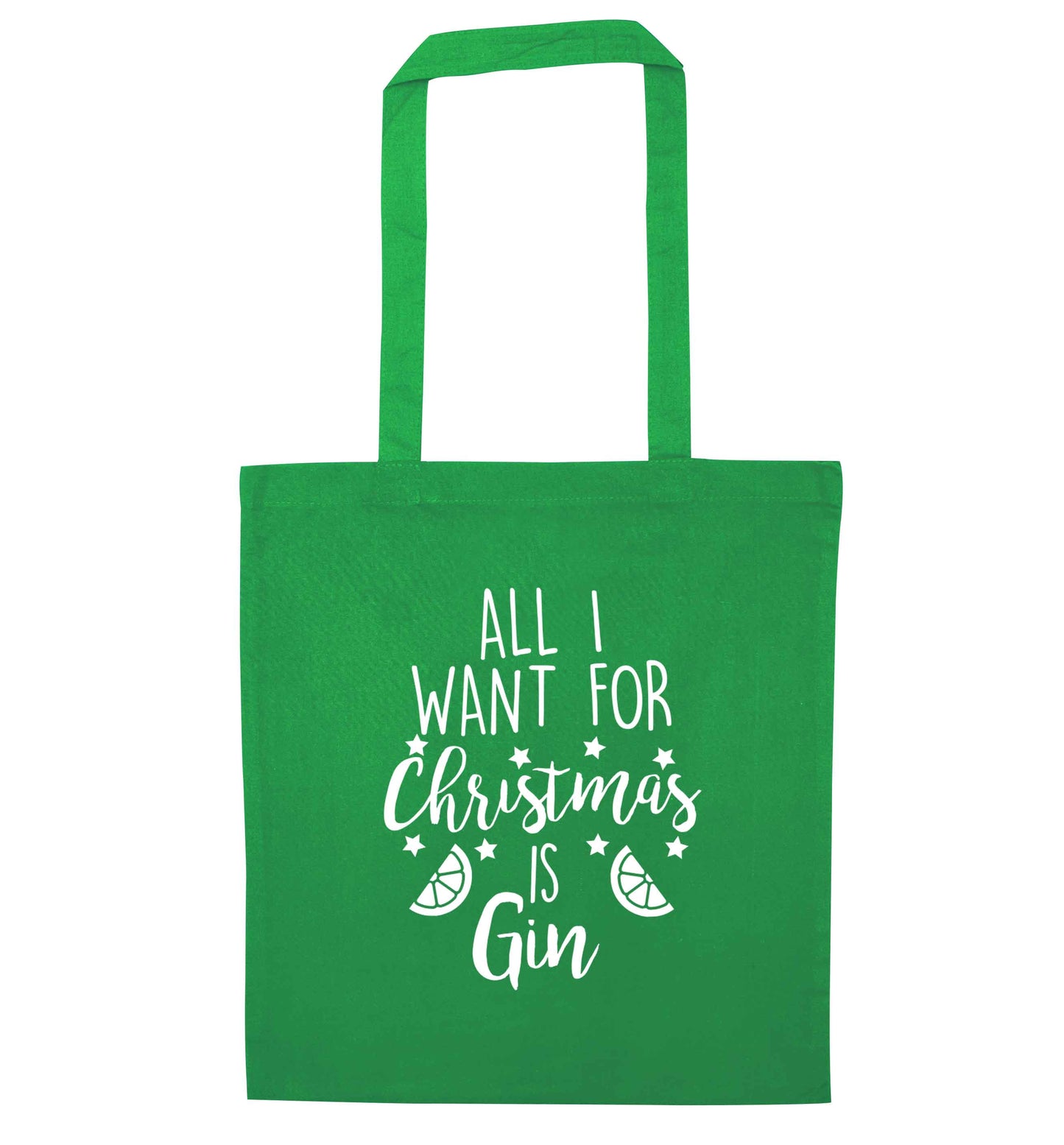 All I want for Christmas is gin green tote bag