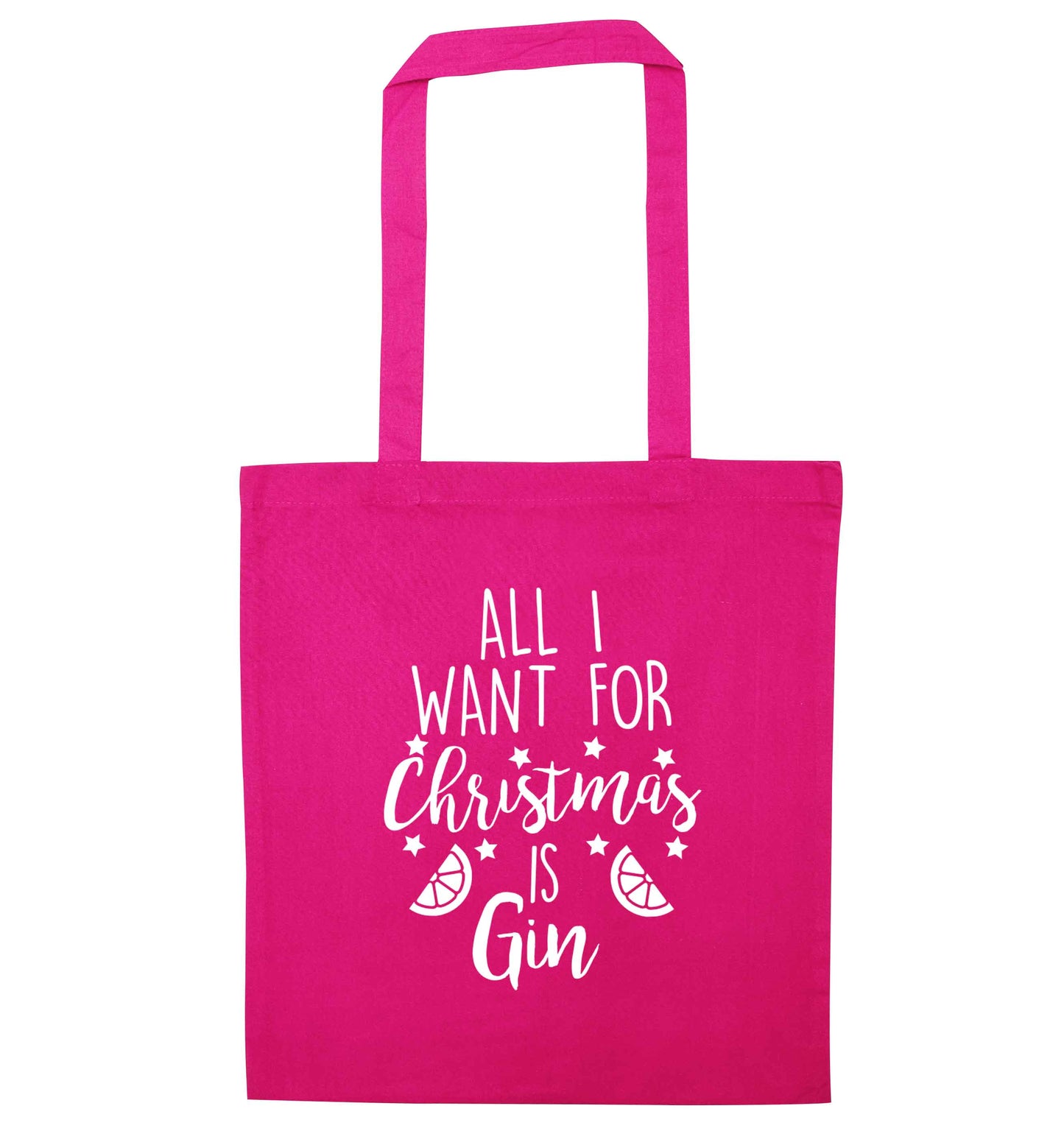 All I want for Christmas is gin pink tote bag