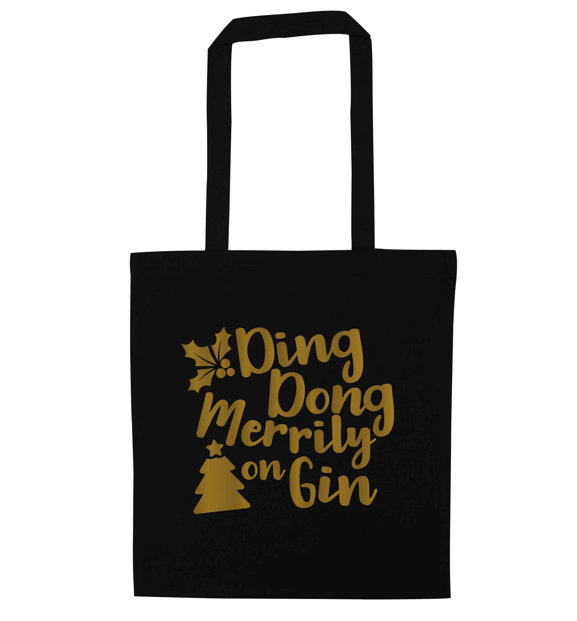 Ding dong merrily on gin black tote bag