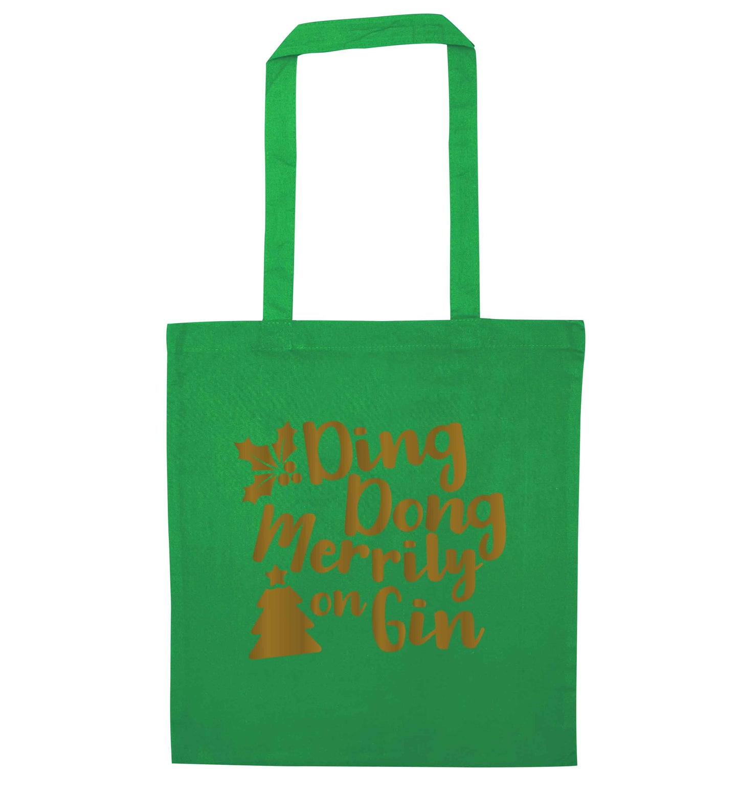 Ding dong merrily on gin green tote bag