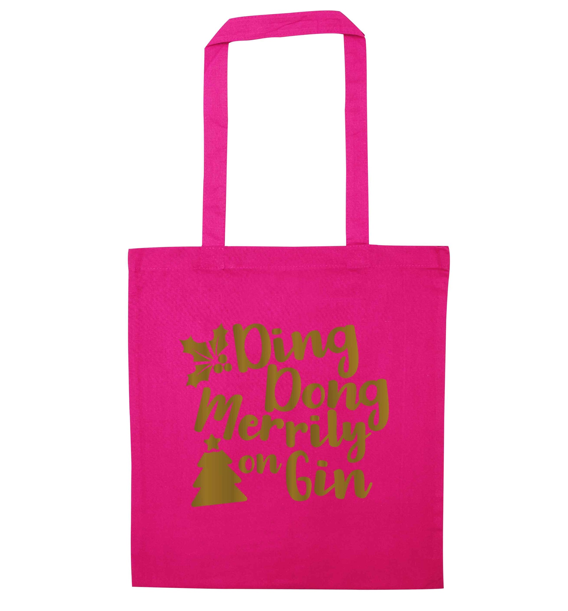 Ding dong merrily on gin pink tote bag
