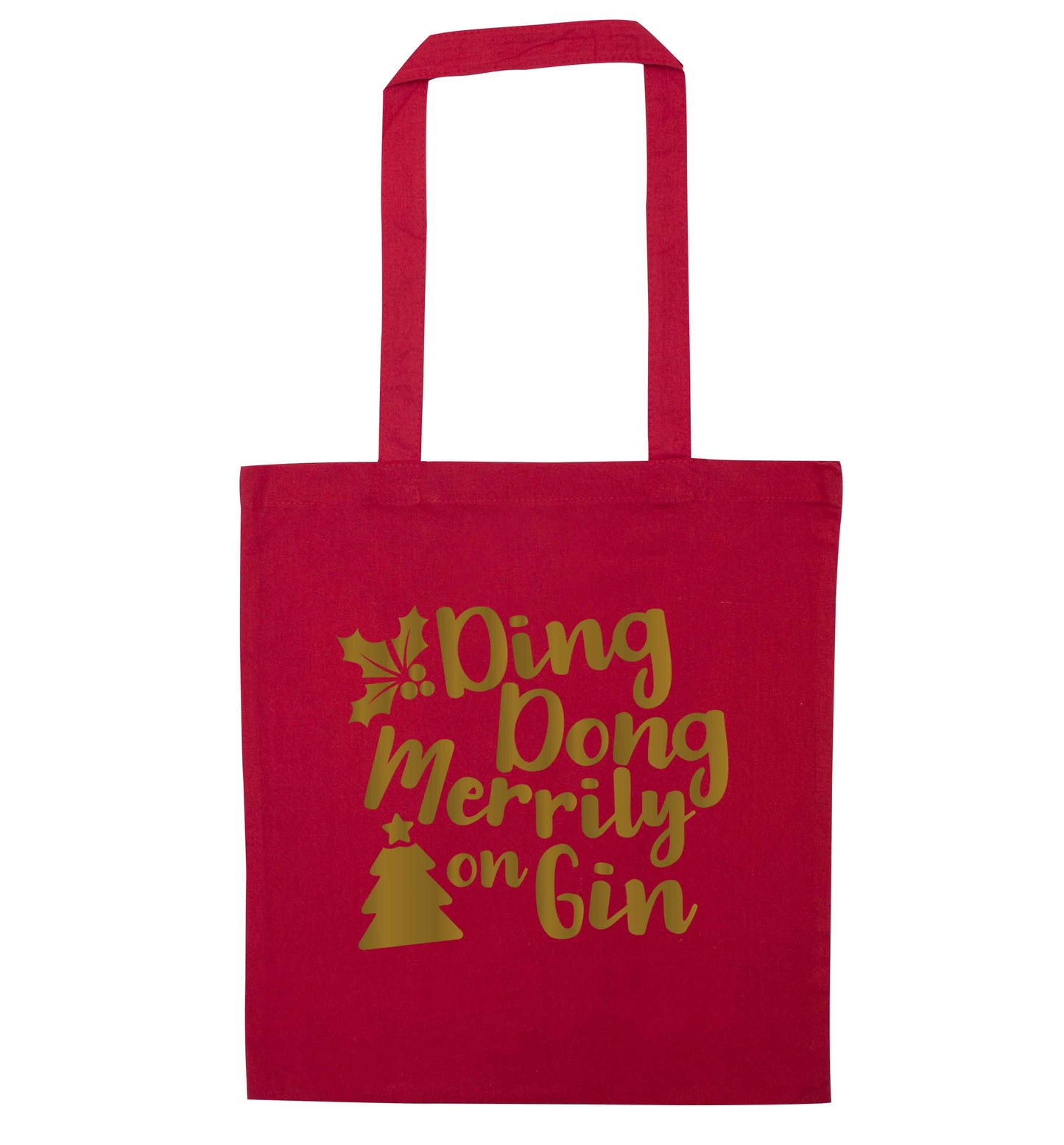 Ding dong merrily on gin red tote bag